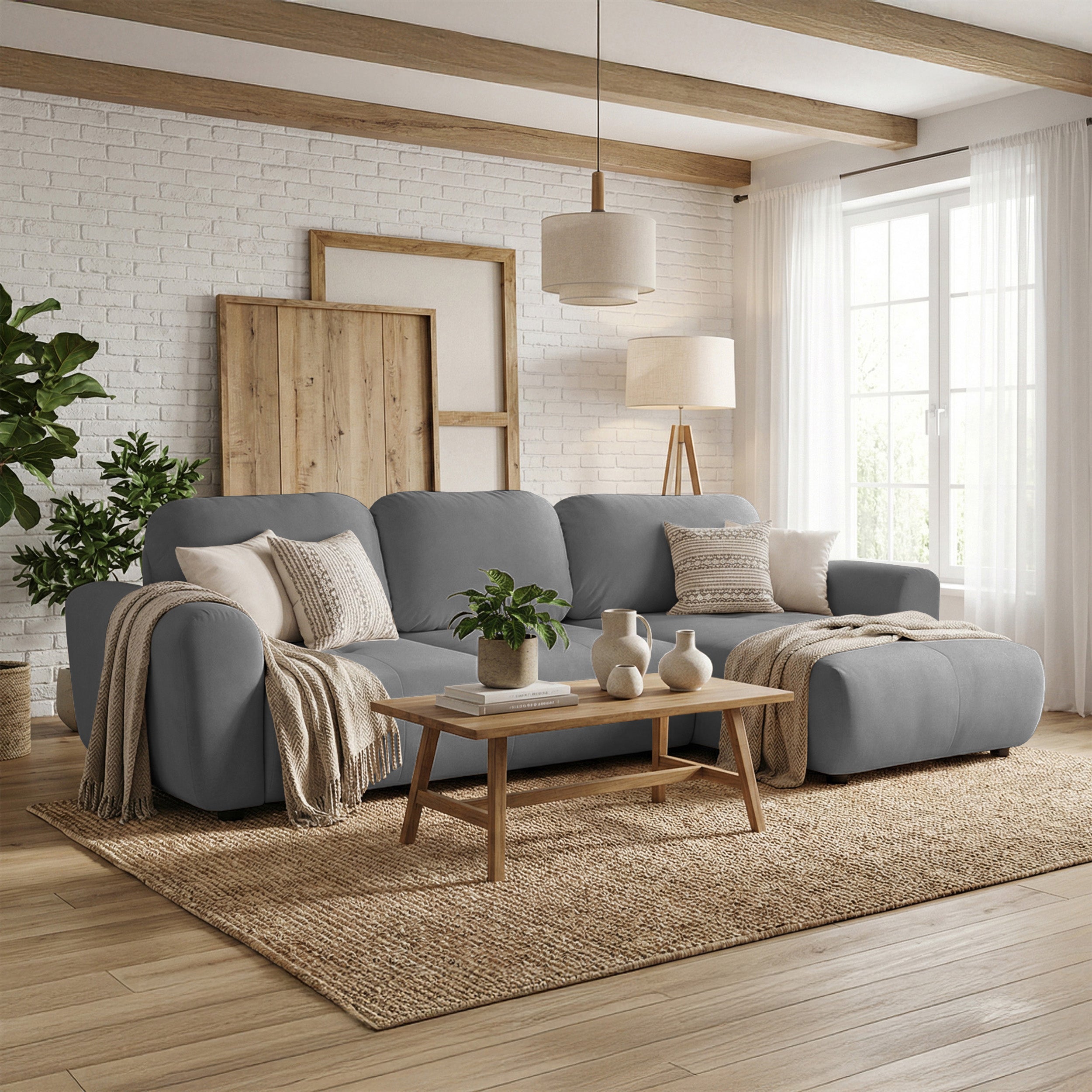 selsey-olido-l-ecksofa-mit-schlaffunktion-und-stauraum-grauer-samt image 2