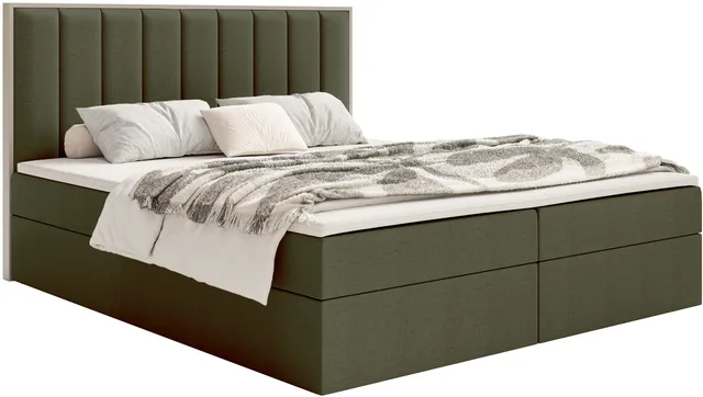 selsey-togents-kontinentalbett-160x200-cm-mit-stauraum-und-topper-dunkelgr-n-che image 1