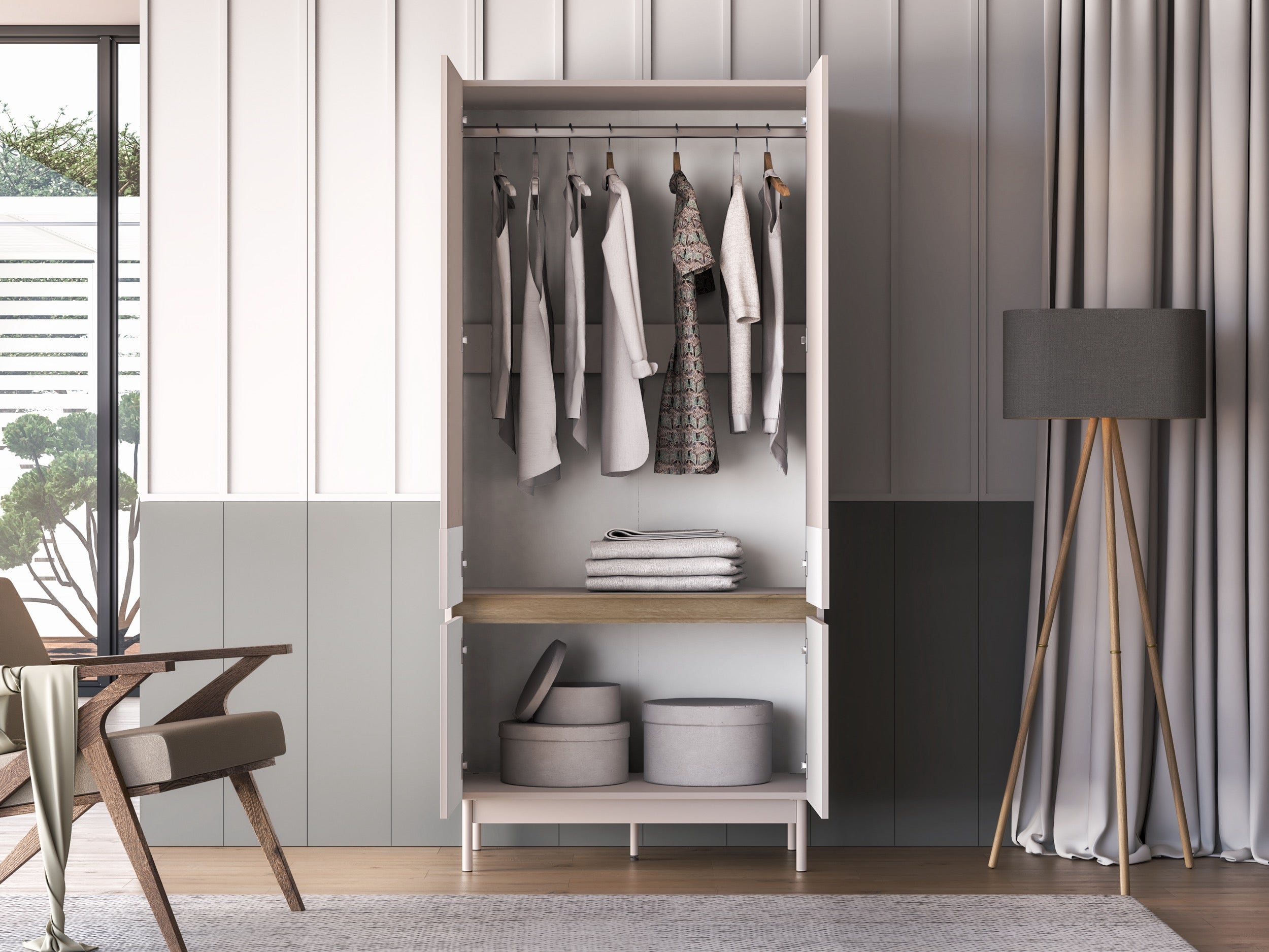 selsey-dunea-viert-riger-kleiderschrank-92-cm-kaschmir-eiche image 4