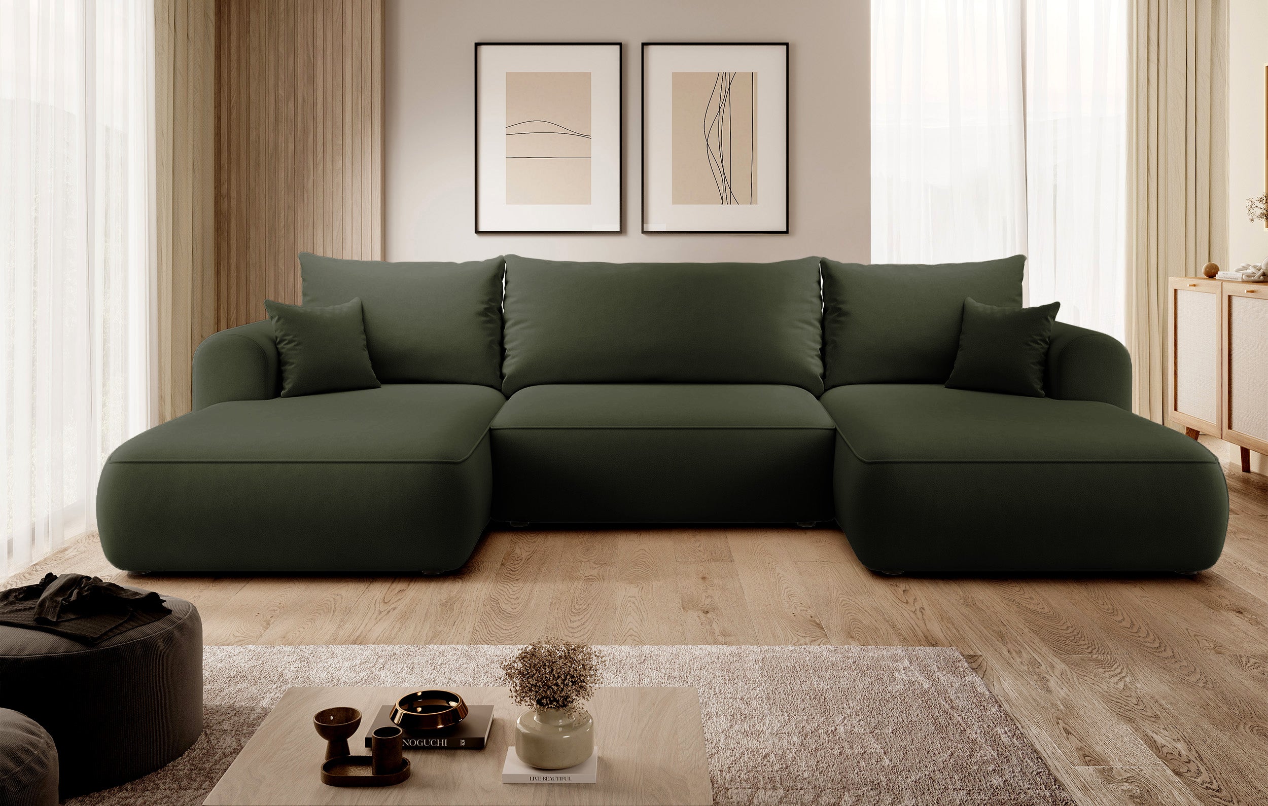 selsey-ovo-ecksofa-u-f-rmig-mit-schlaffunktion-und-stauraum-olivgr-ner-samt image 2