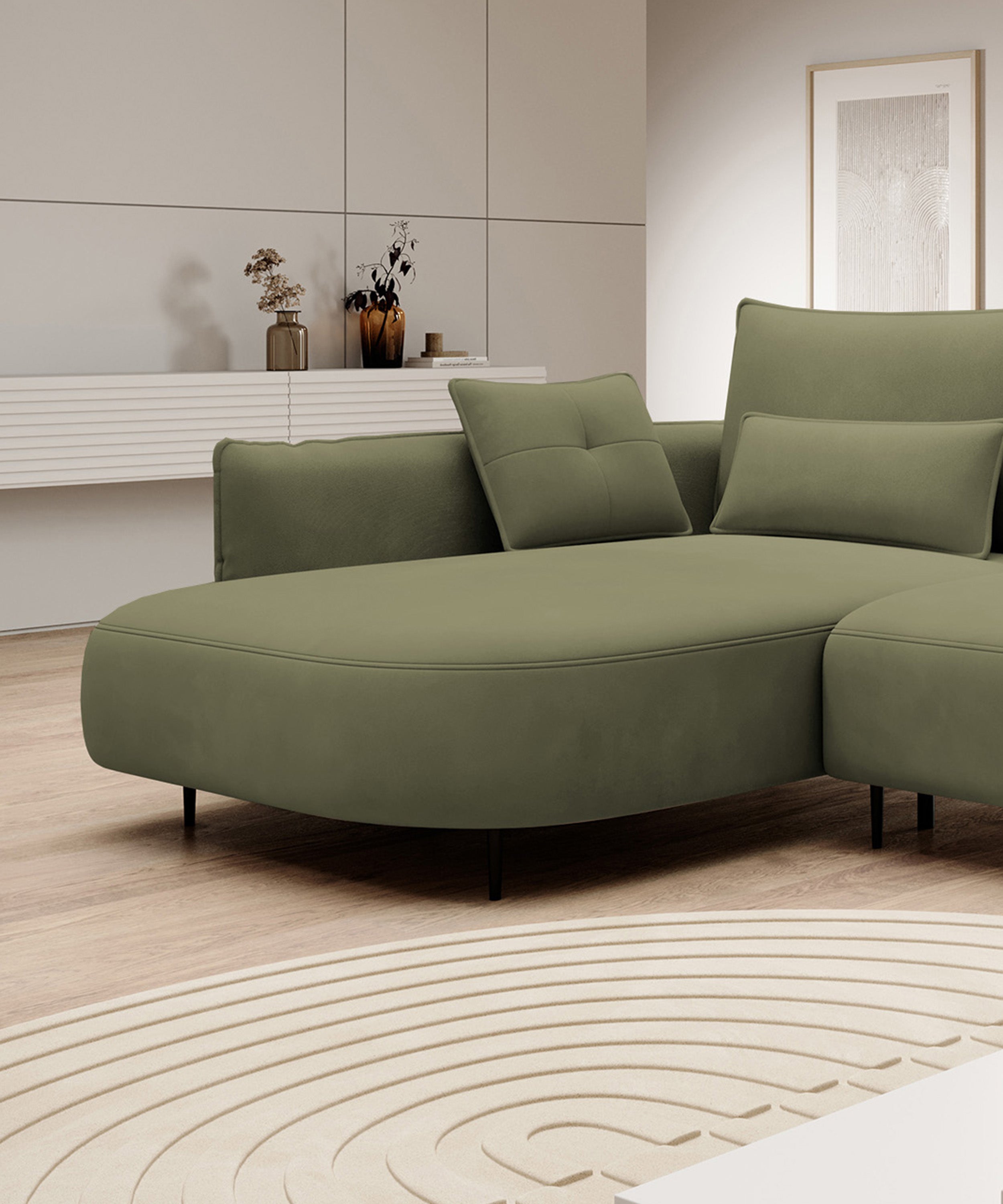 selsey-oblivio-ecksofa-l-links-mit-schlaffunktion-und-stauraum-olivgr-ner-samt-w image 3