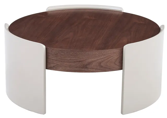 selsey-teralle-couchtisch-rund-90-cm-nussbaum-hochglanz-auf-beiger-basis image 1