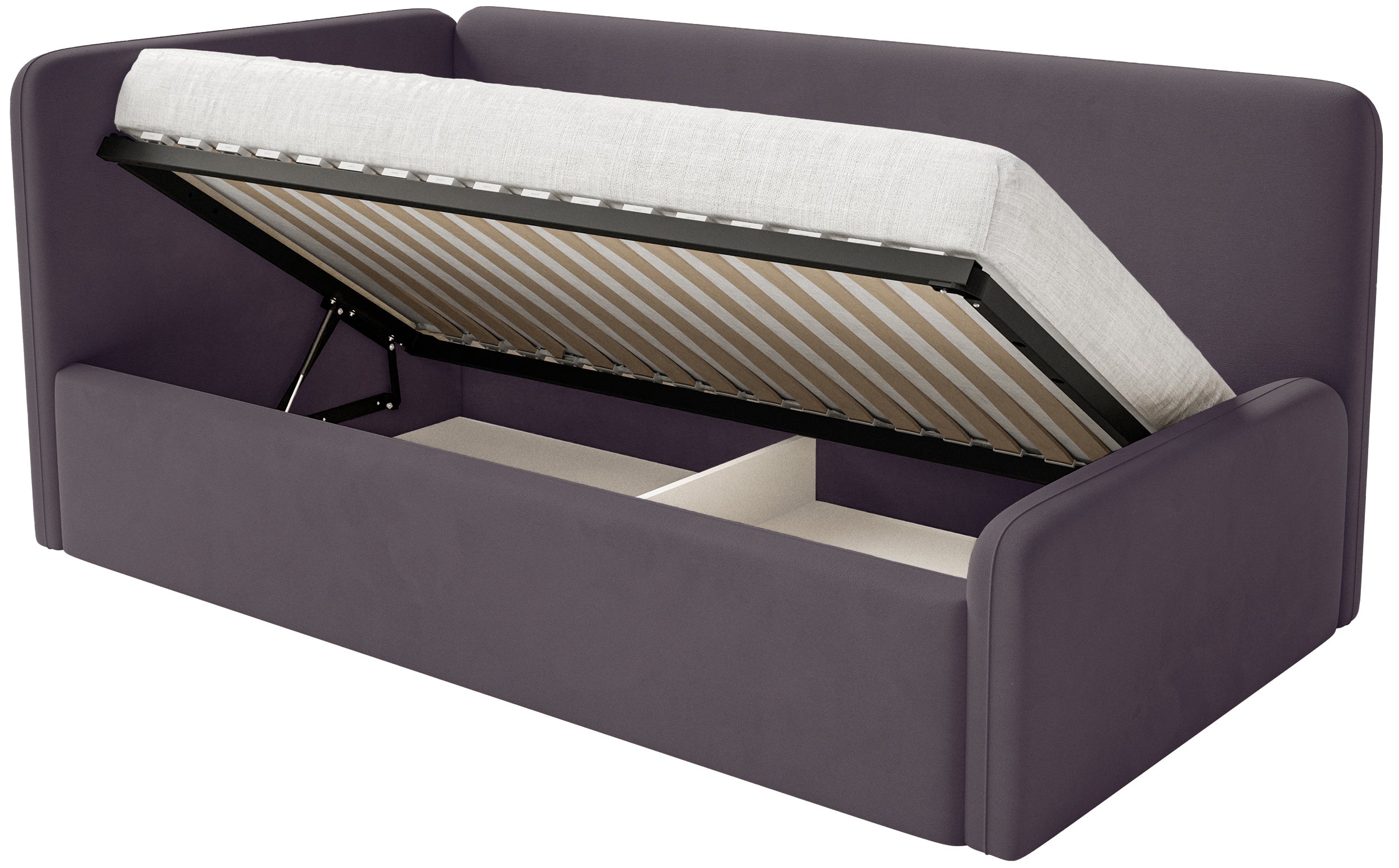 selsey-fanklo-jugendbett-90x200-cm-links-violett-velours-mit-matratze image 3