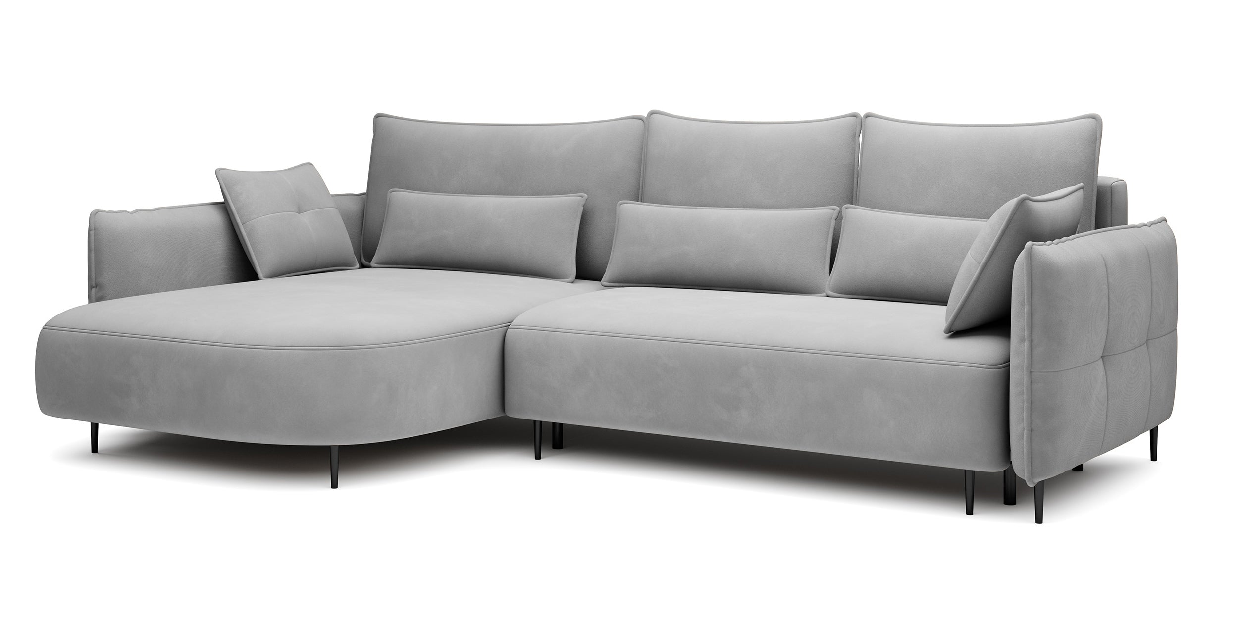 selsey-oblivio-ecksofa-l-links-mit-schlaffunktion-und-stauraum-grauer-samt image 1