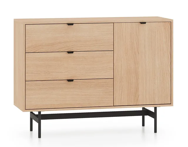 selsey-reynos-kommode-92-cm-eiche-mavelie-mit-3-schubladen image 1