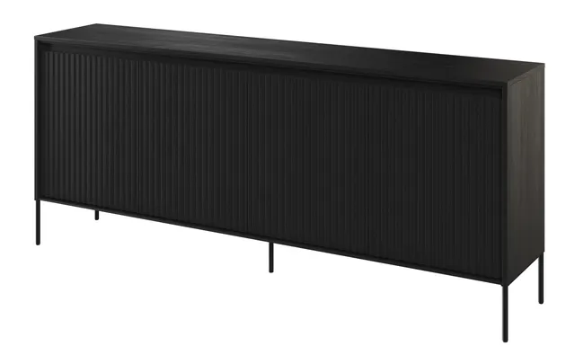 selsey-trend-niedrige-kommode-193-cm-4-t-rig-mit-led-schwarz image 1