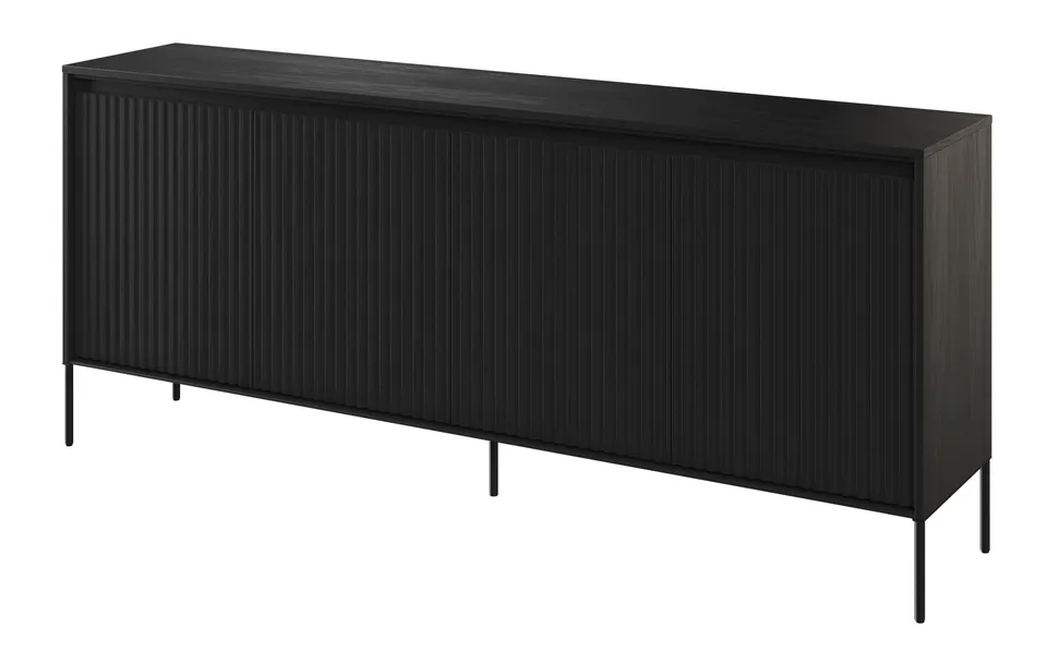 selsey-trend-niedrige-kommode-193-cm-4-t-rig-mit-led-schwarz image 1