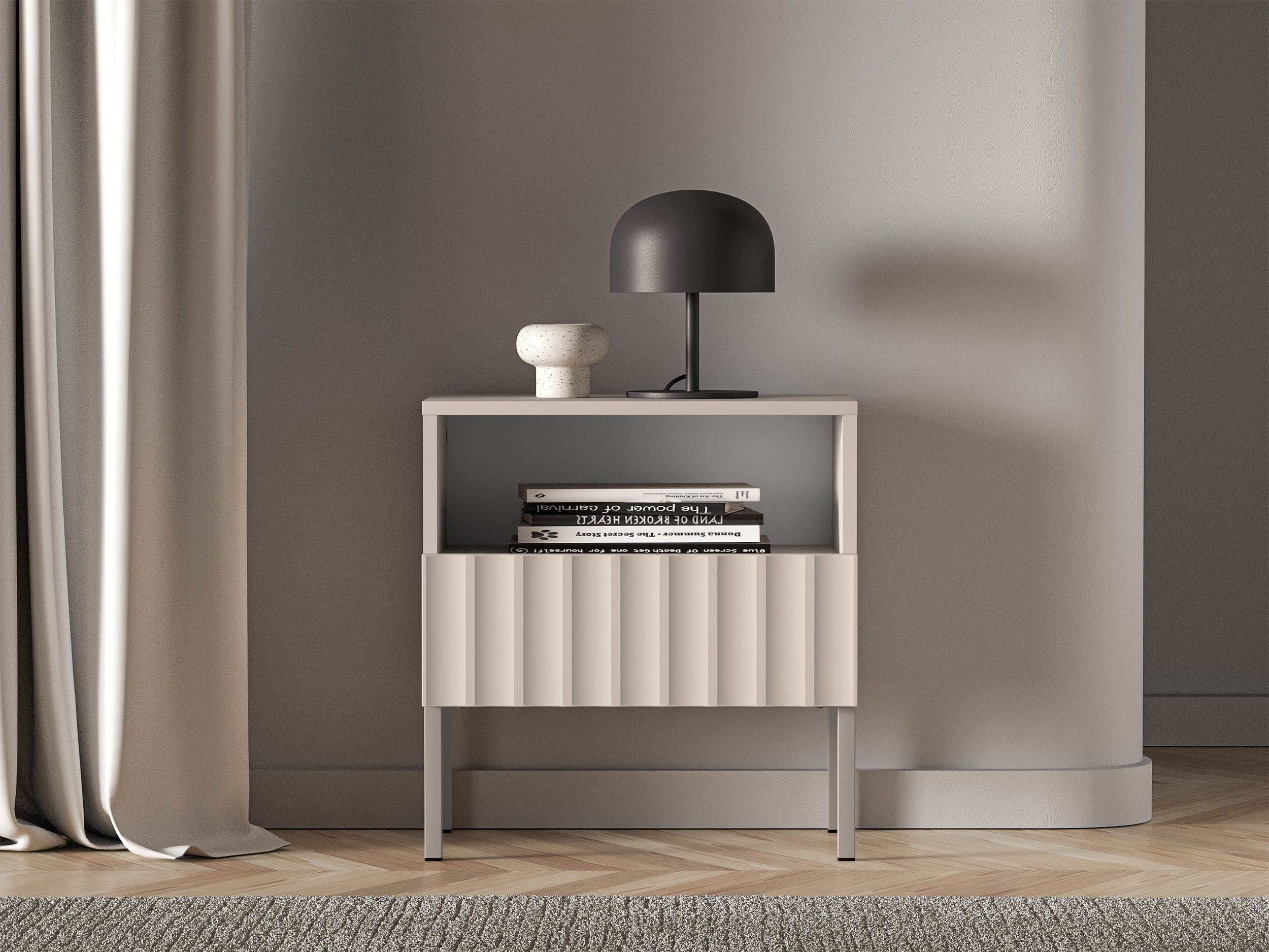 selsey-derriva-nachttisch-beige-mit-rillenfront image 2