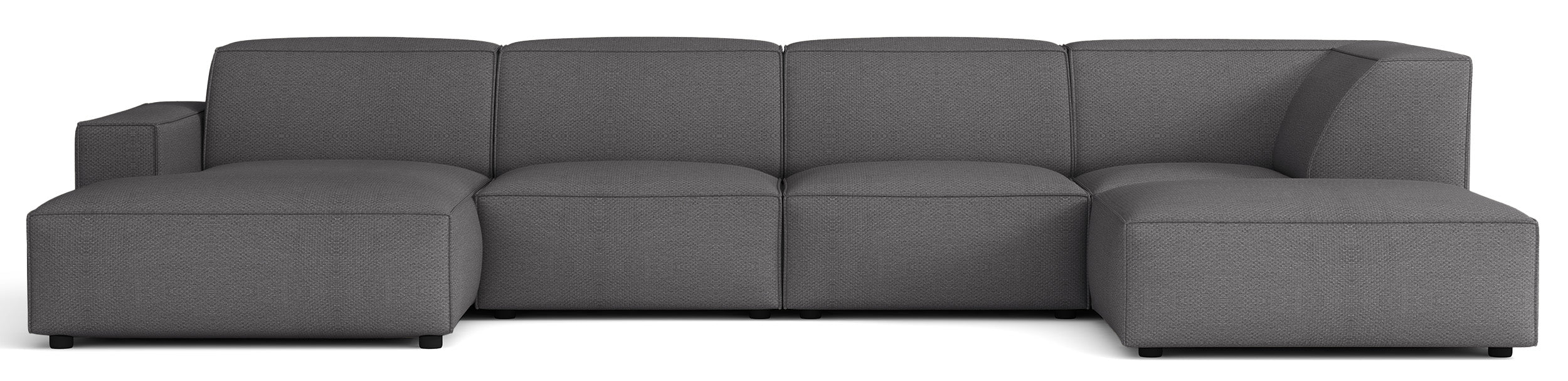 selsey-sellmo-u-form-ecksofa-modular-rechts-mit-hocker-dunkelgrau-chenille-hydro image 1