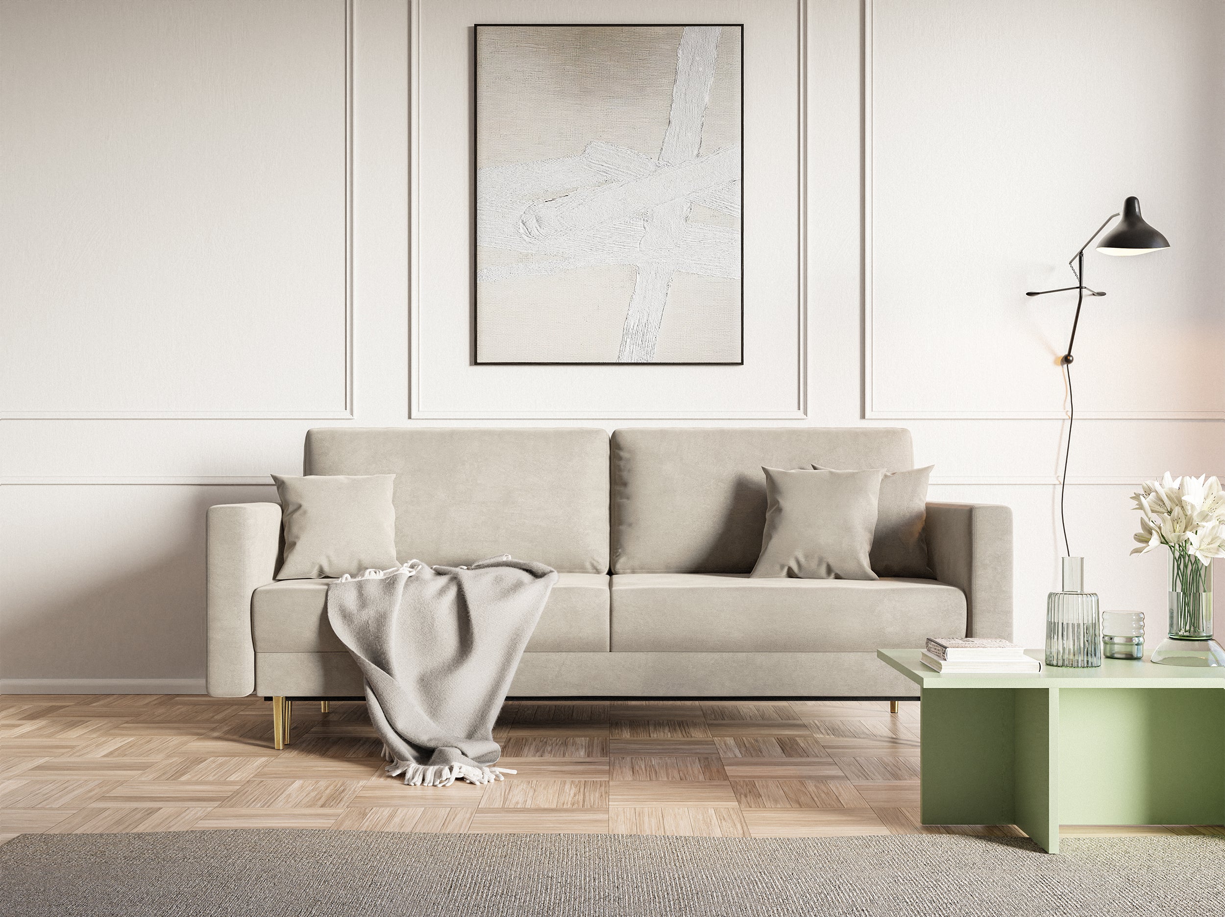 selsey-valico-ausziehbares-dreisitzer-sofa-beige-samt-wasserabweisend image 3