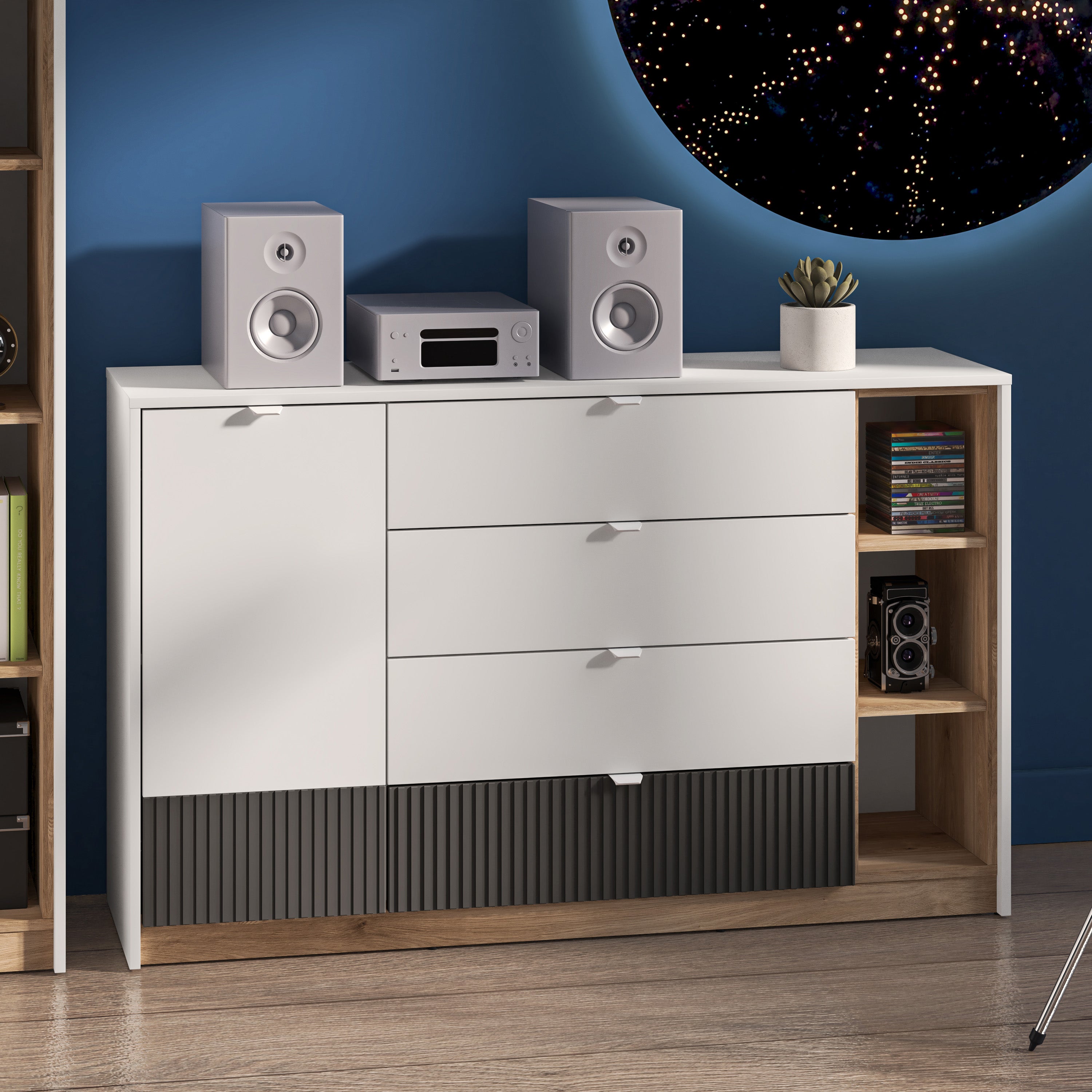 selsey-torino-einzelt-r-kommode-138-cm-eiche-honey-castello-alpenwei-grafit-mit- image 2