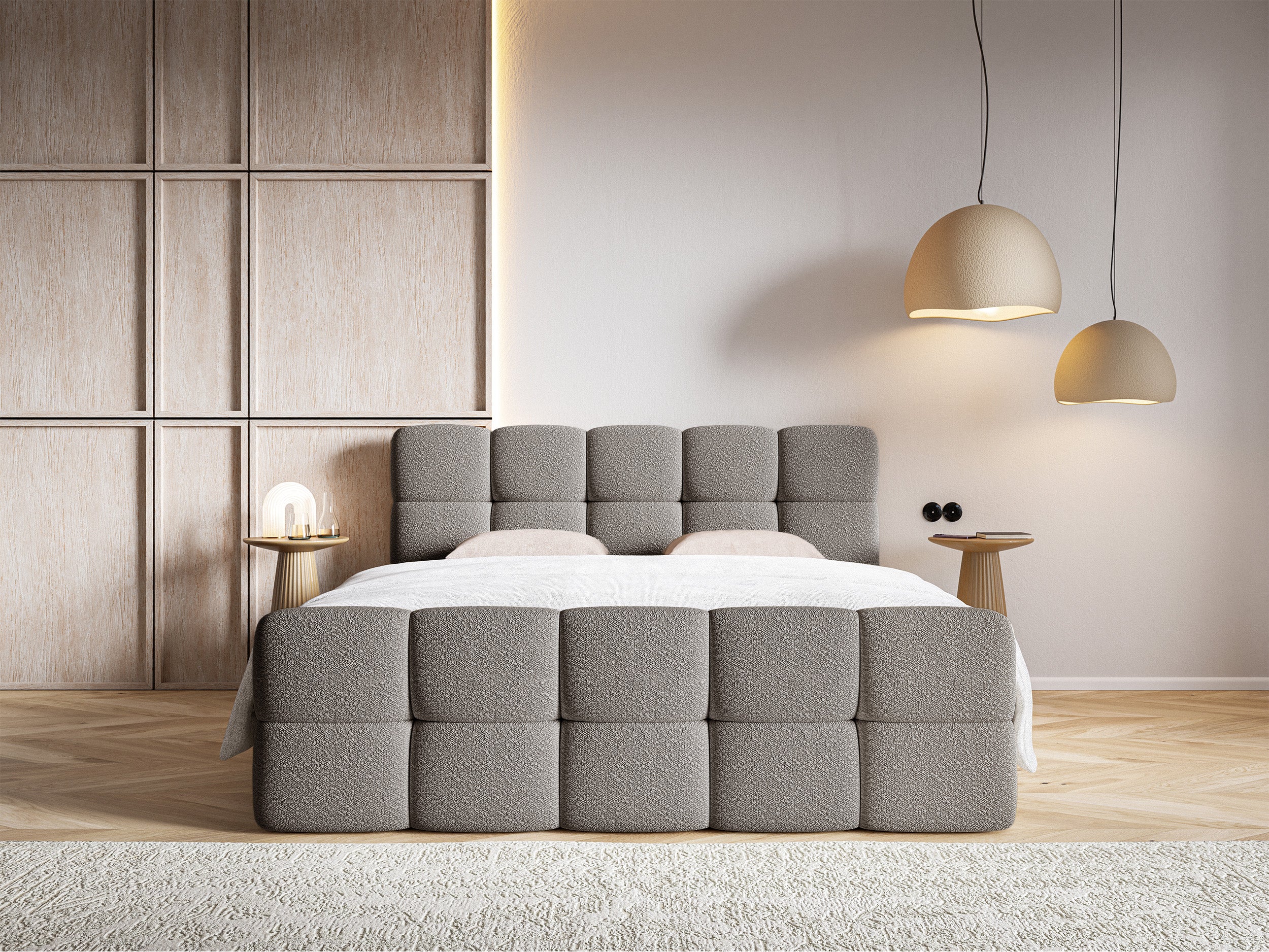 selsey-cloudy-kontinentalbett-160x200-cm-mit-stauraum-und-topper-graues-boucl image 2