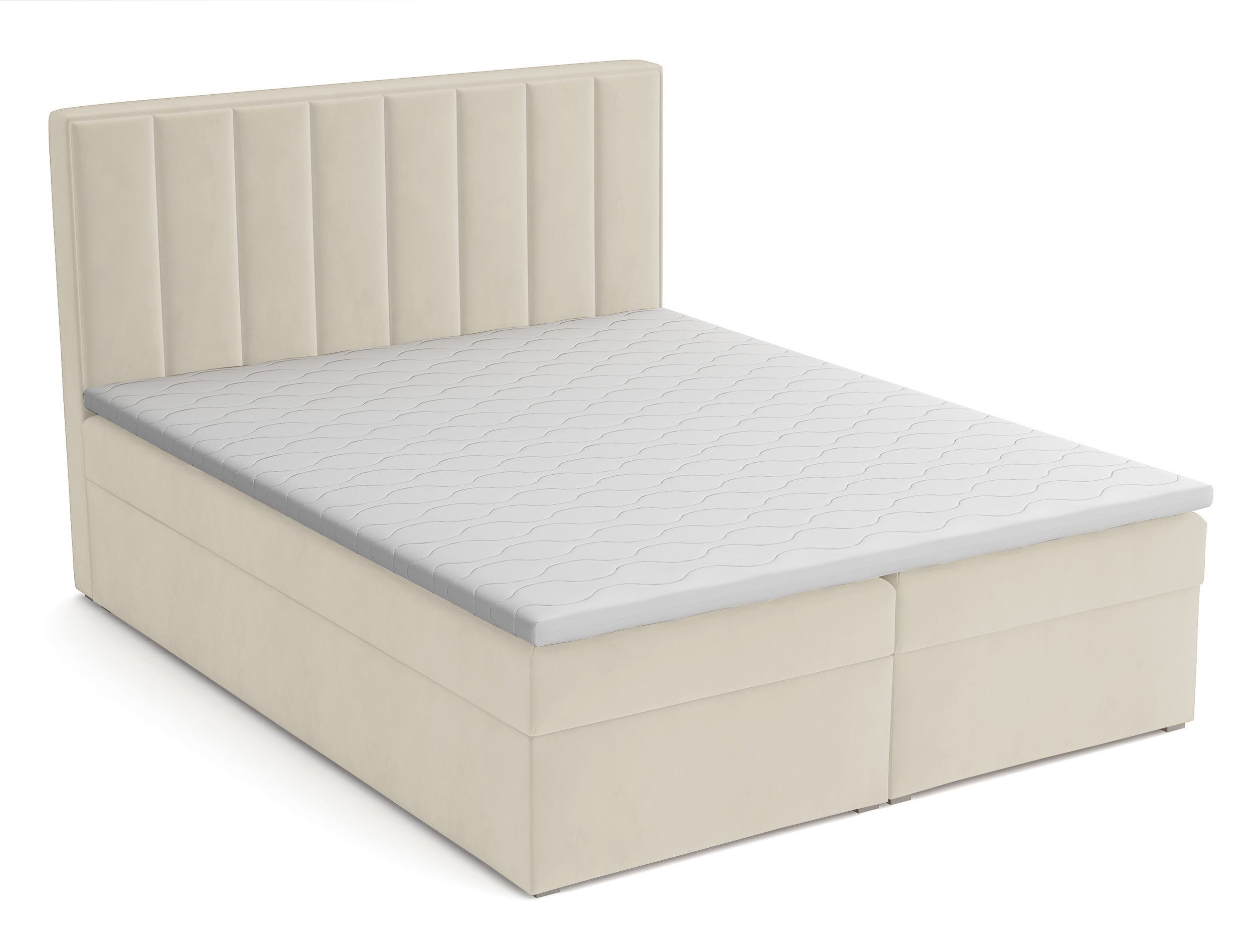 selsey-rinus-kontinentales-bett-180x200-cm-mit-stauraum-und-topper-creme-samt image 1