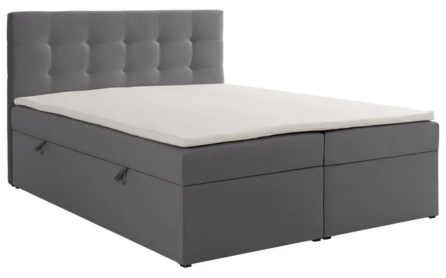 selsey-ronneo-kontinentalbett-160x200-cm-mit-stauraum-und-topper-aschgrauer-samt image 1