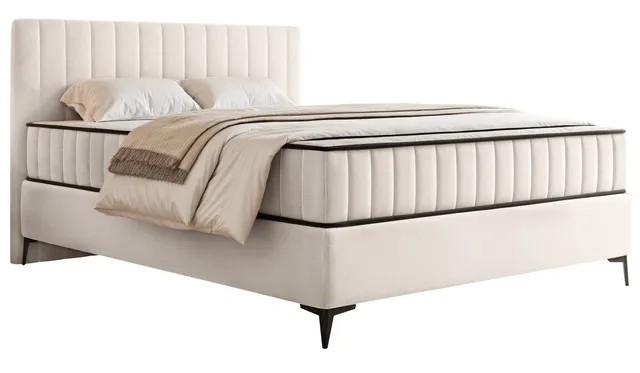 selsey-mufasso-kontinentales-bett-140x200-cm-mit-stauraum-cremefarbener-velours image 1