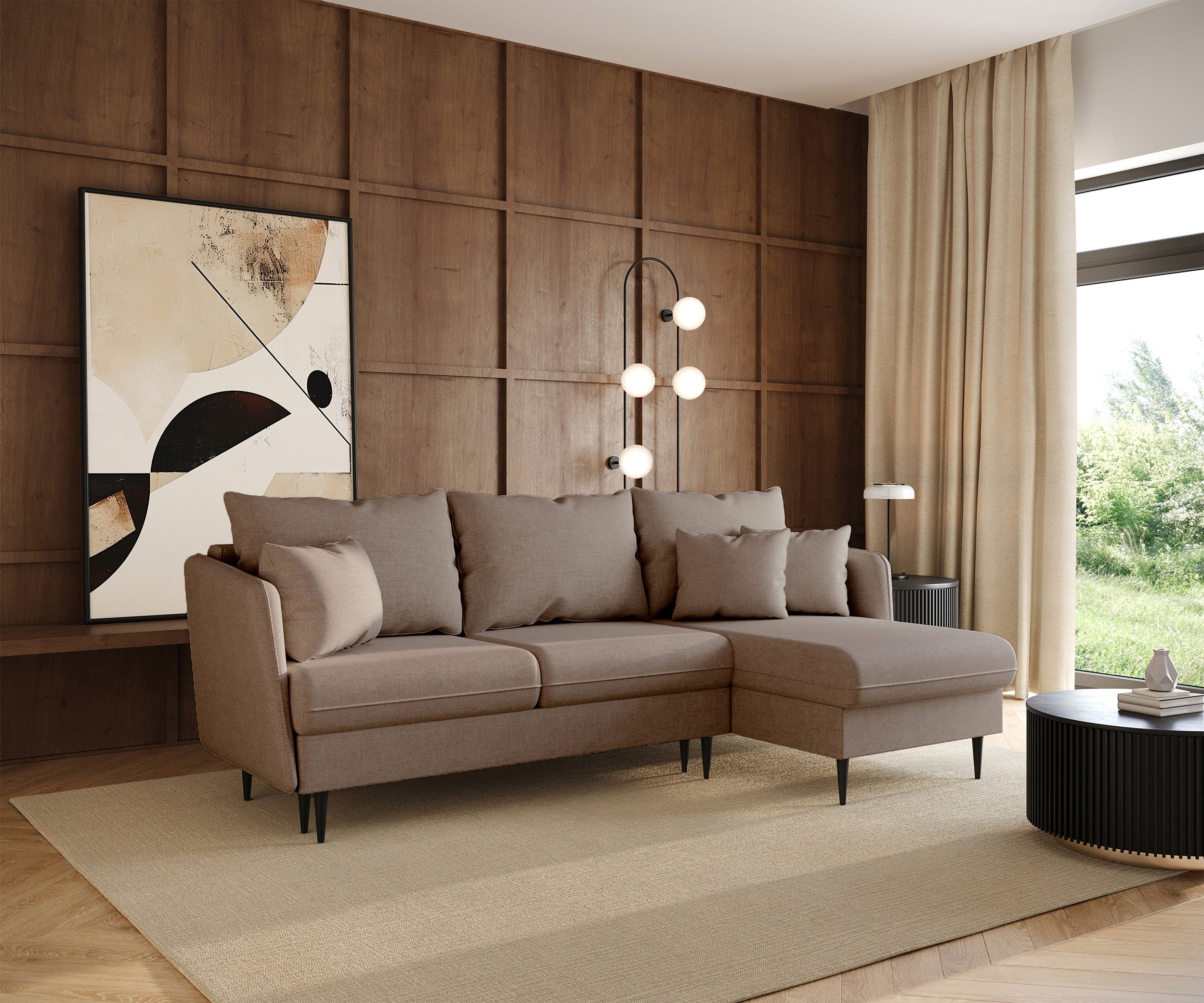 selsey-volio-ecksofa-mit-schlaffunktion-l-form-beige-chenille-schwarze-beine image 3