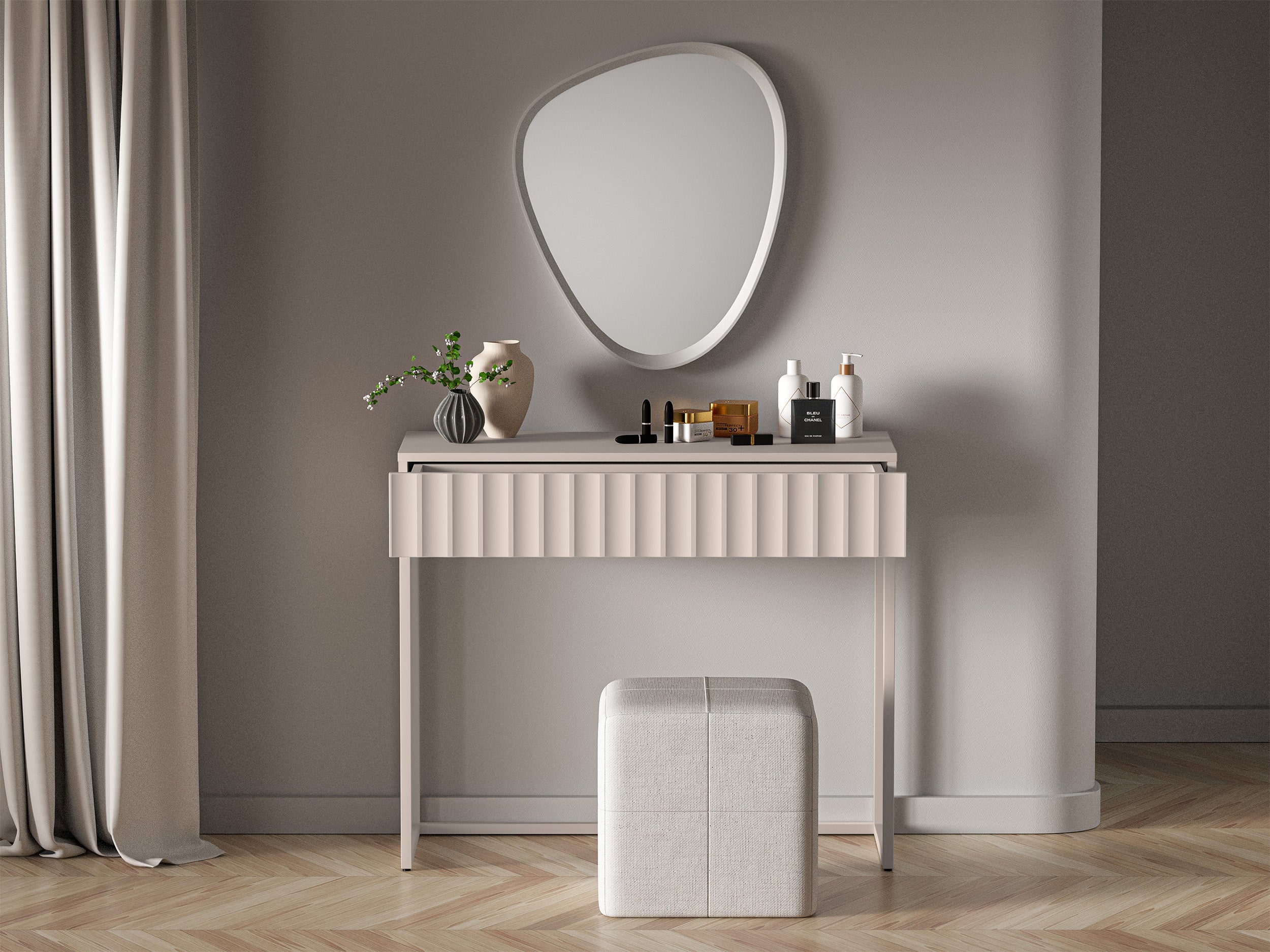 selsey-derriva-schminktisch-beige-mit-rillenfronten image 7
