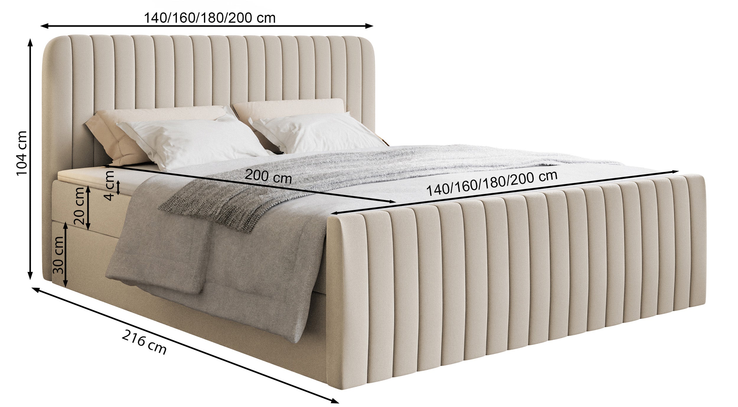 selsey-saliano-kontinentalbett-160x200-cm-mit-stauraum-und-topper-beige-velours image 7