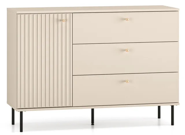 selsey-caletto-kommode-120-cm-mit-drei-schubladen-und-lamellen-beige image 1