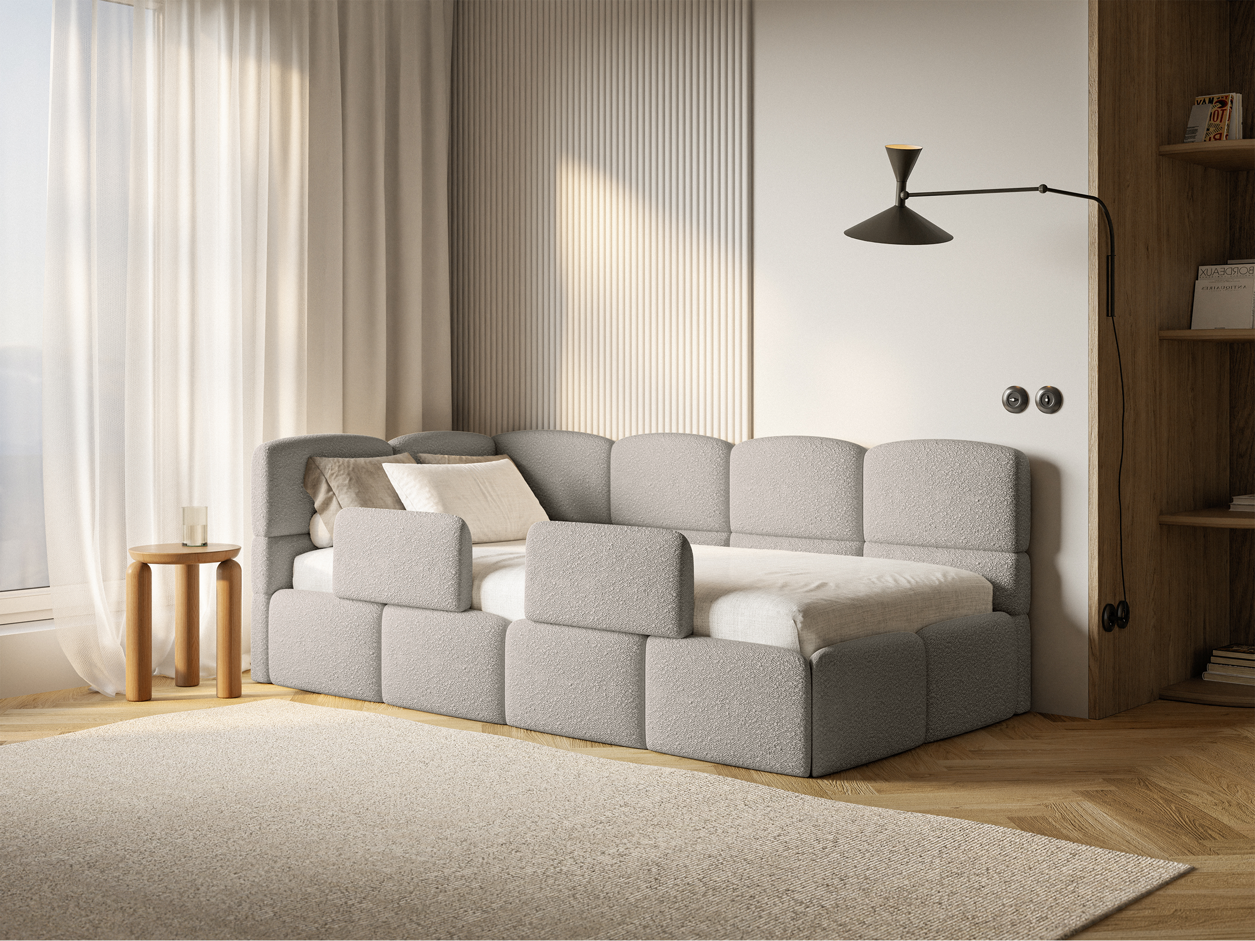 selsey-cloudy-jugendbett-90x200-cm-links-grau-beiges-boucl-mit-stauraum image 4