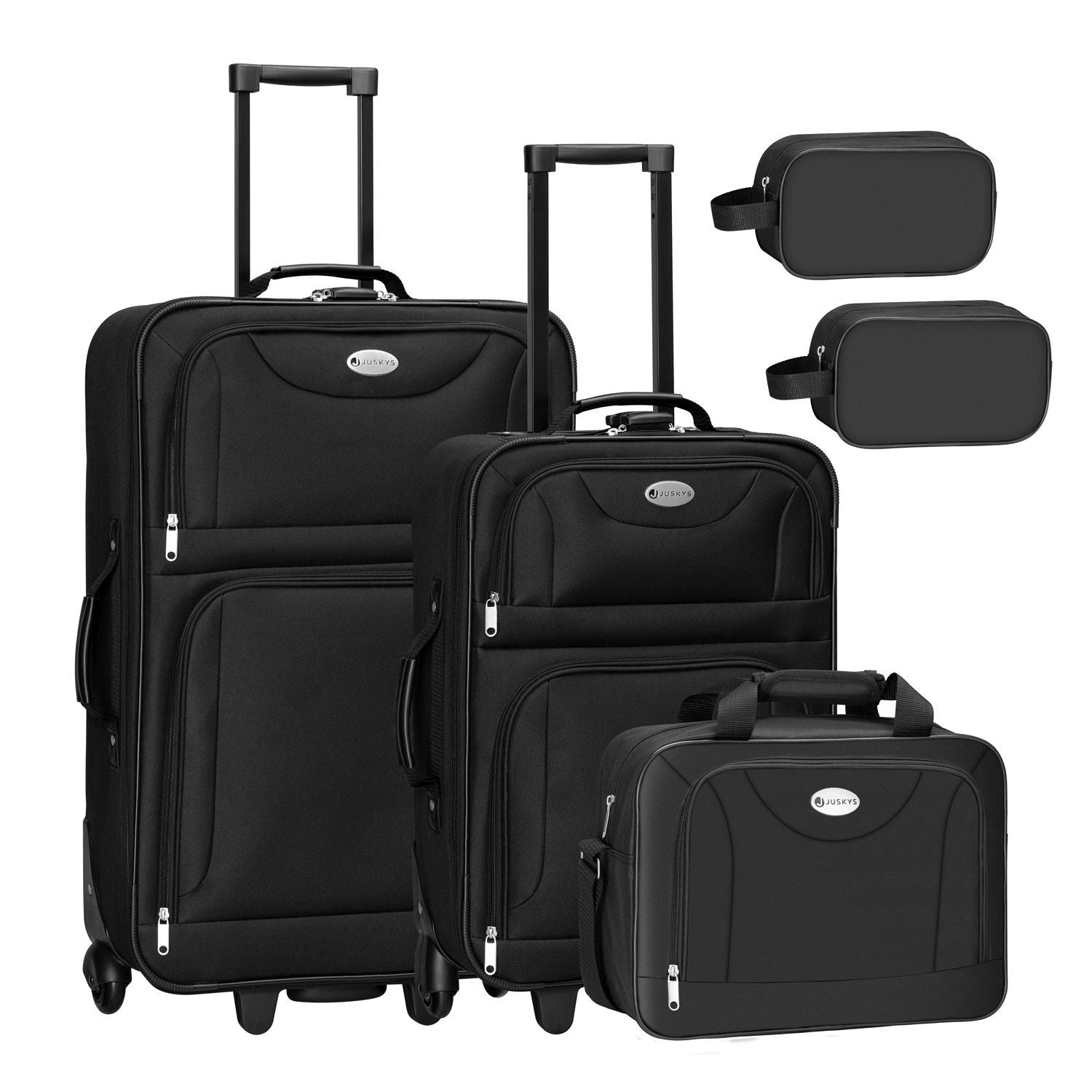 juskys-reise-trolley-kofferset-athen-5-teilig-schwarz image 3