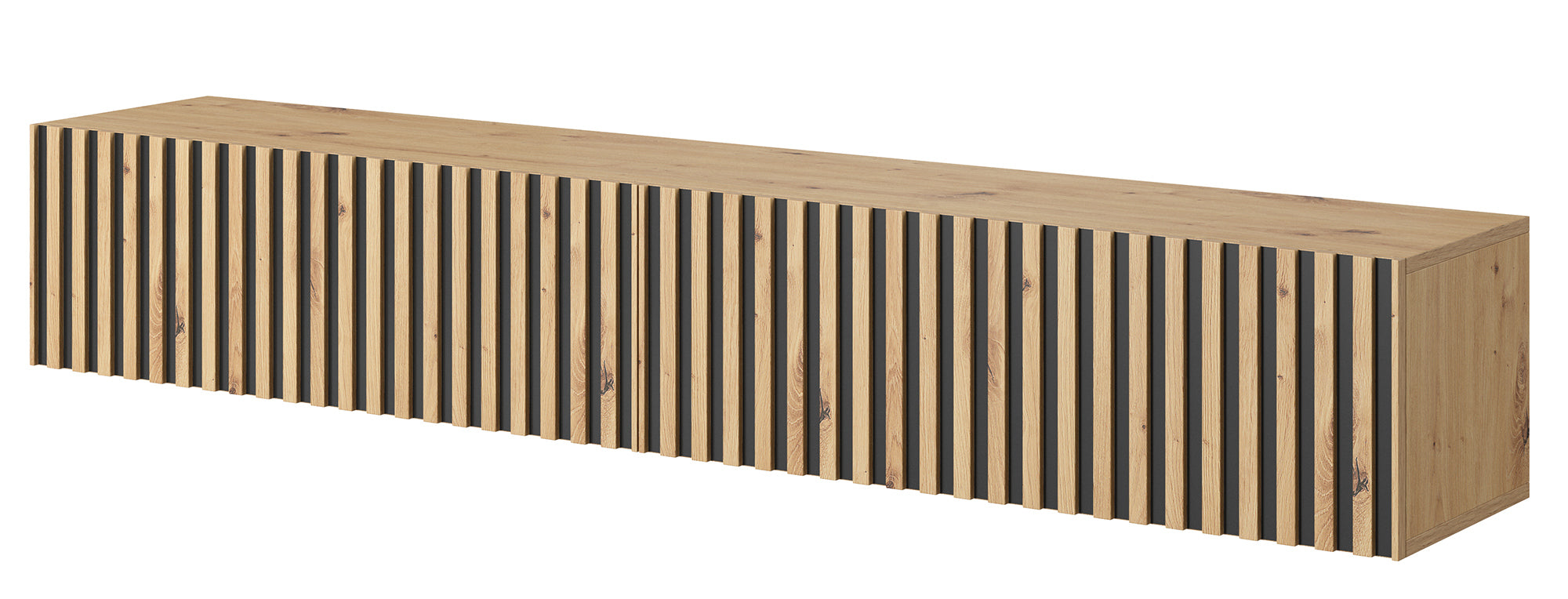selsey-telire-tv-schrank-175-cm-artisan-eiche-lamellen-schwarze-eins-tze image 4