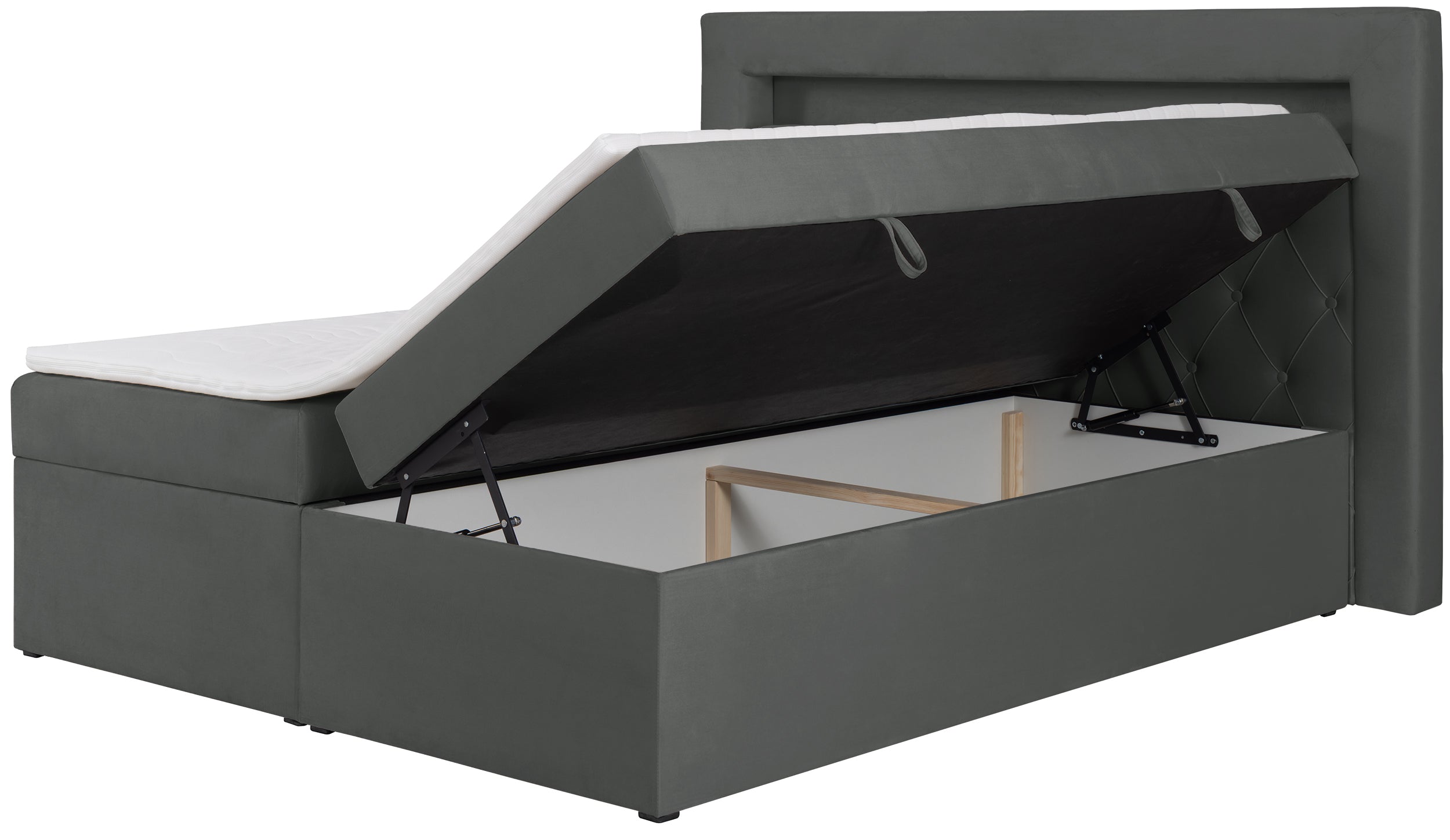 selsey-goldess-boxspringbett-140x200-cm-mit-stauraum-und-led-dunkelgrauer-samt image 8