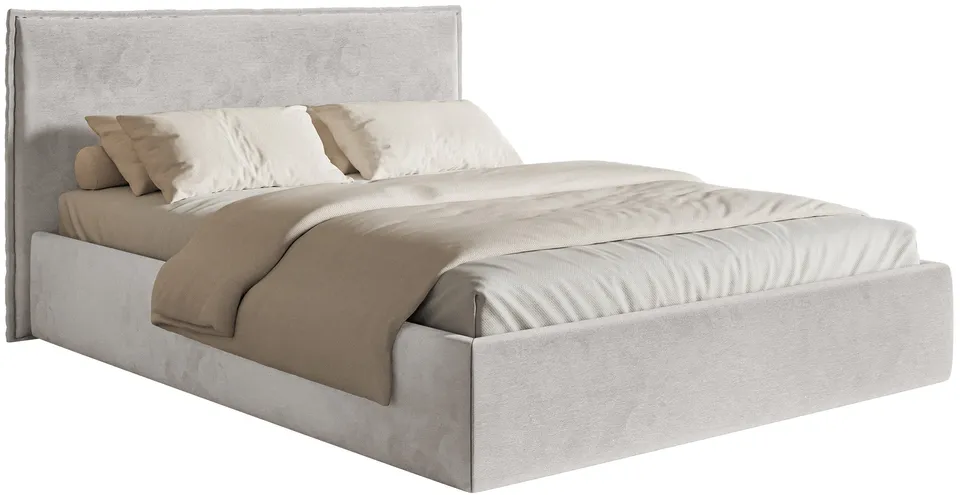 selsey-softie-slim-gepolstertes-bett-160x200-cm-hellgrau-samt-wasserabweisend-mi image 1