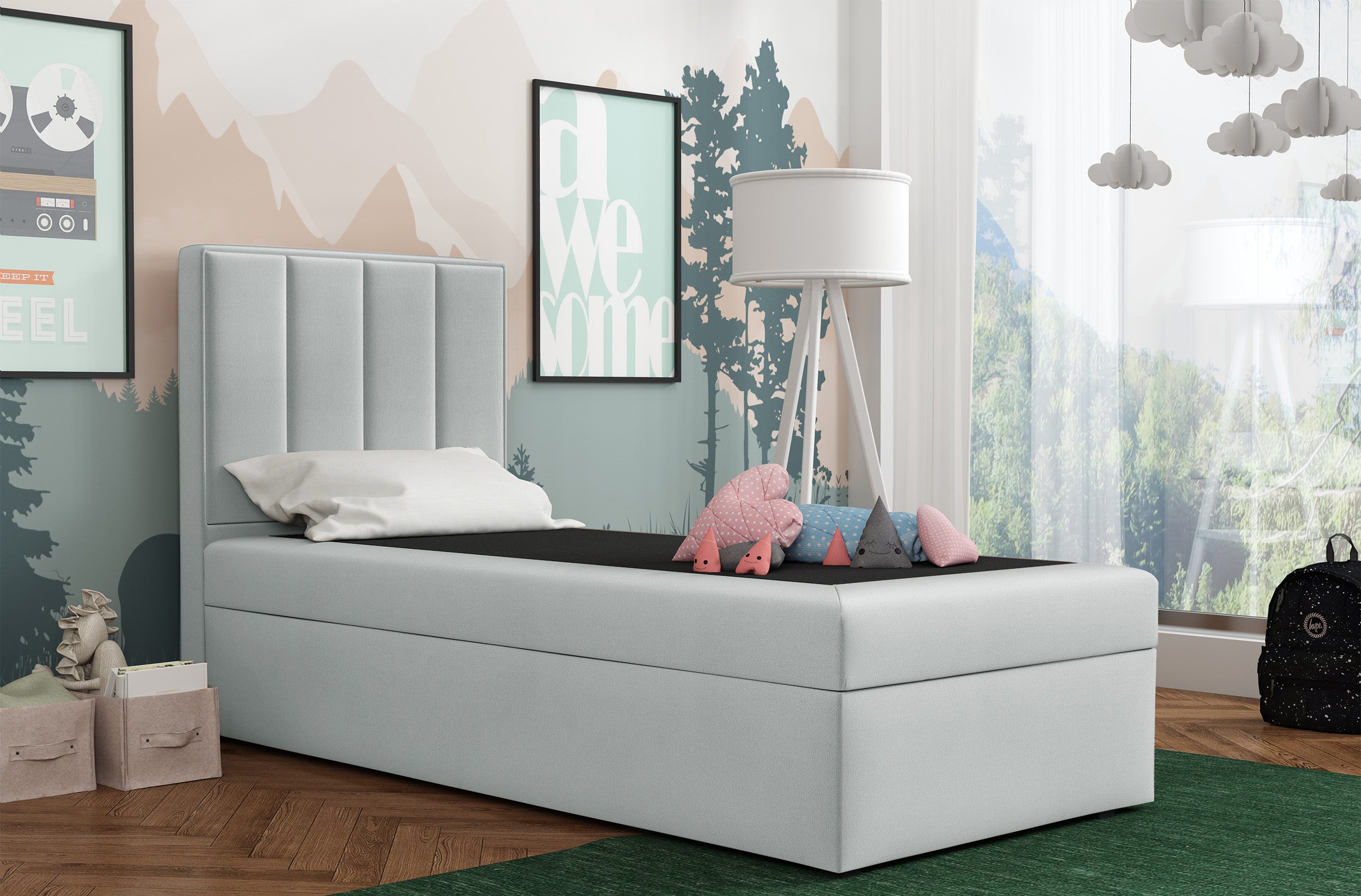 selsey-rinus-kontinentalbett-90x200-cm-hellgrauer-velours-wasserabweisend-linkss image 2