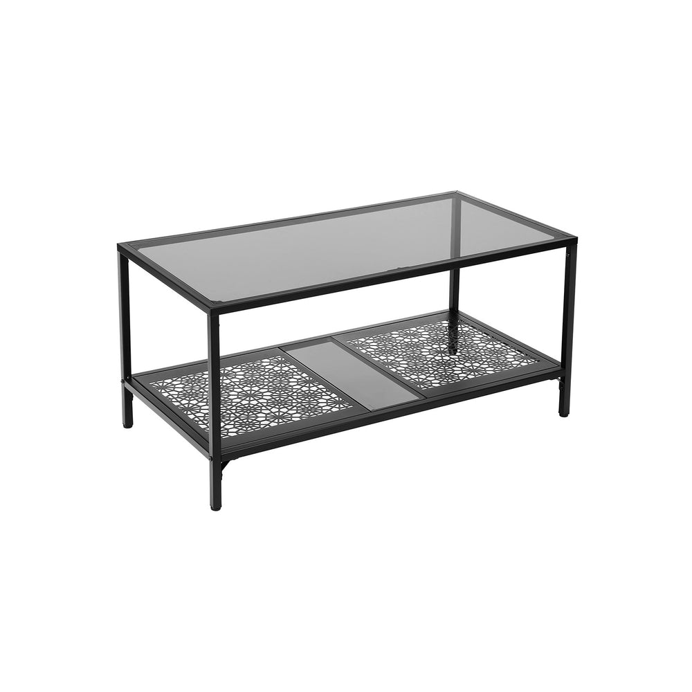 vasagle-couchtisch-mit-blumenmuster-glasplatte-schwarz-lgt11bk image 2