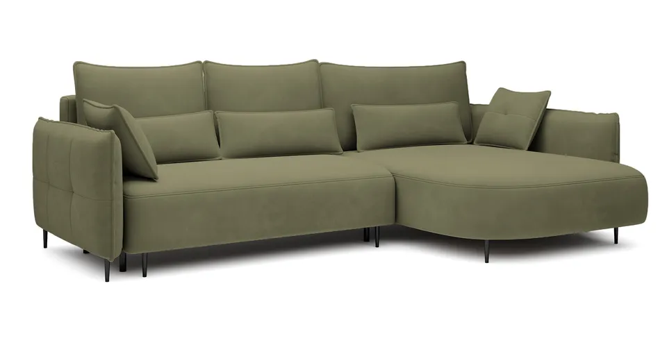 selsey-oblivio-ecksofa-mit-schlaffunktion-rechts-olivgr-ner-samt image 1