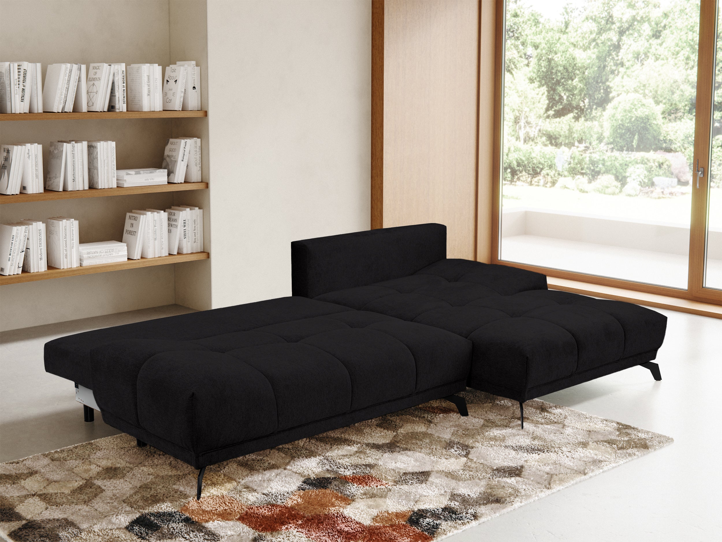 selsey-felipe-ecksofa-mit-schlaffunktion-l-form-rechts-schwarzer-chenille image 3