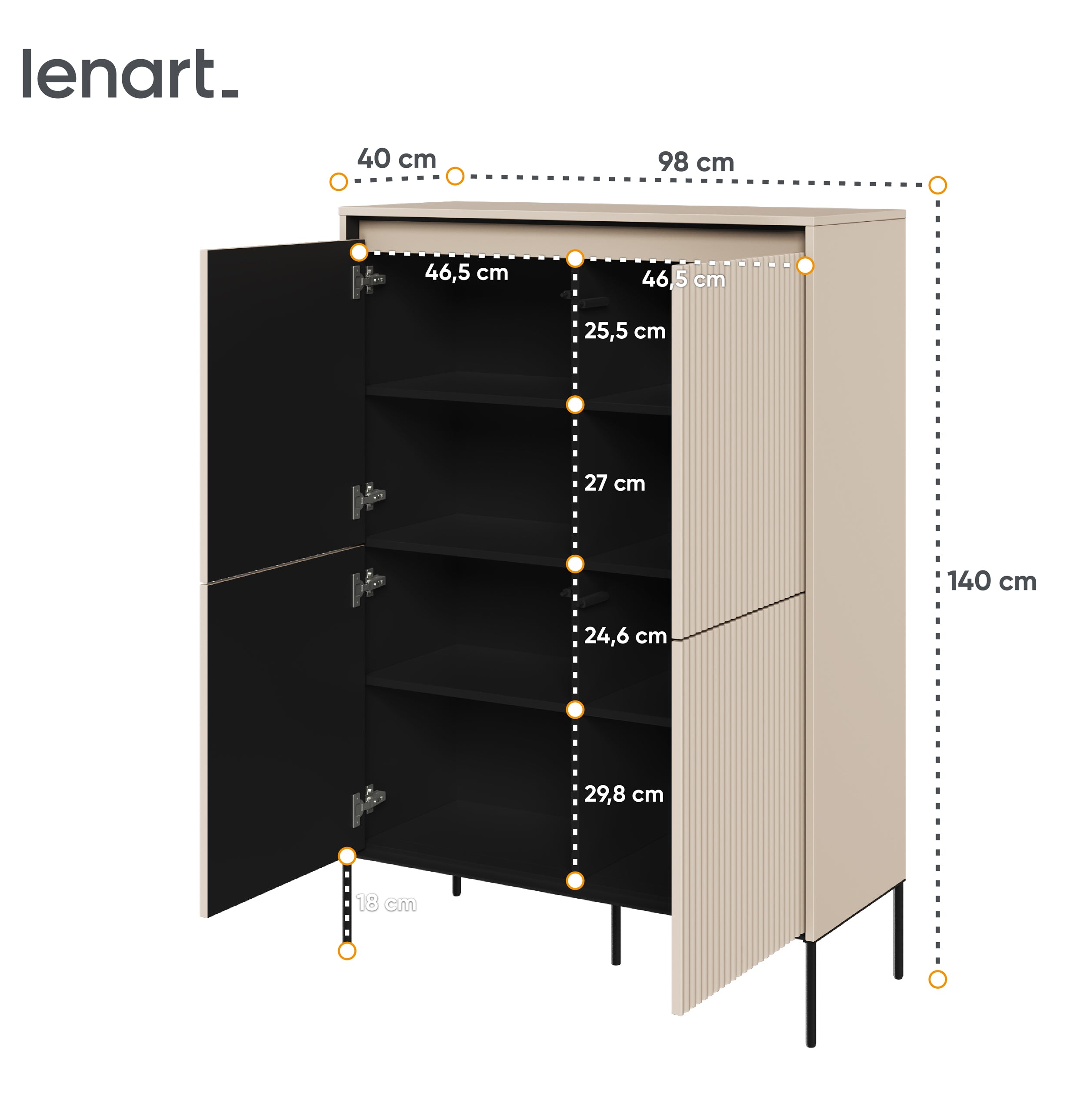 selsey-trend-hohe-kommode-98-cm-4-t-rig-mit-led-beige image 5