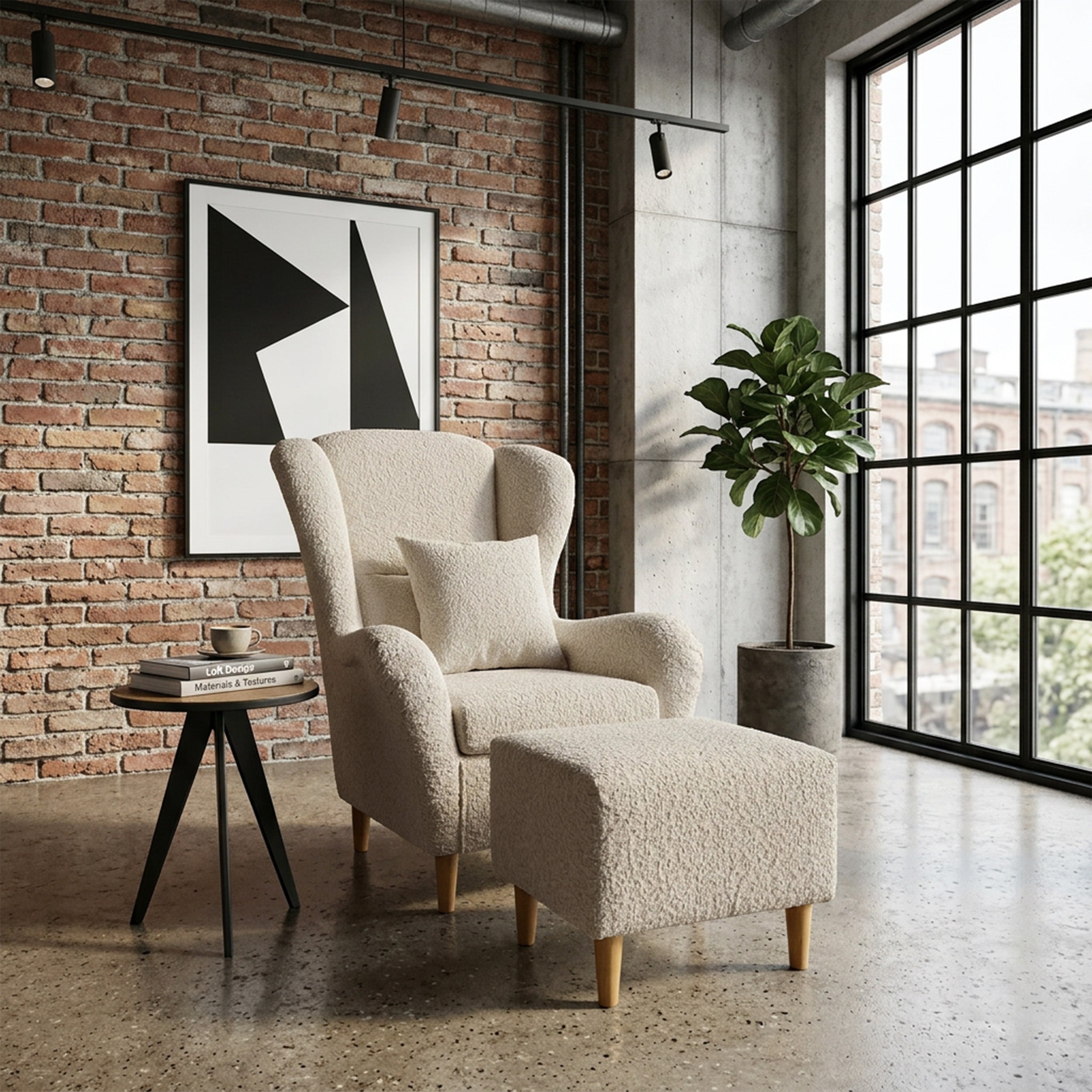 selsey-teddlo-ohrensessel-mit-fu-hocker-beige-chenille-buchenholzbeine image 2