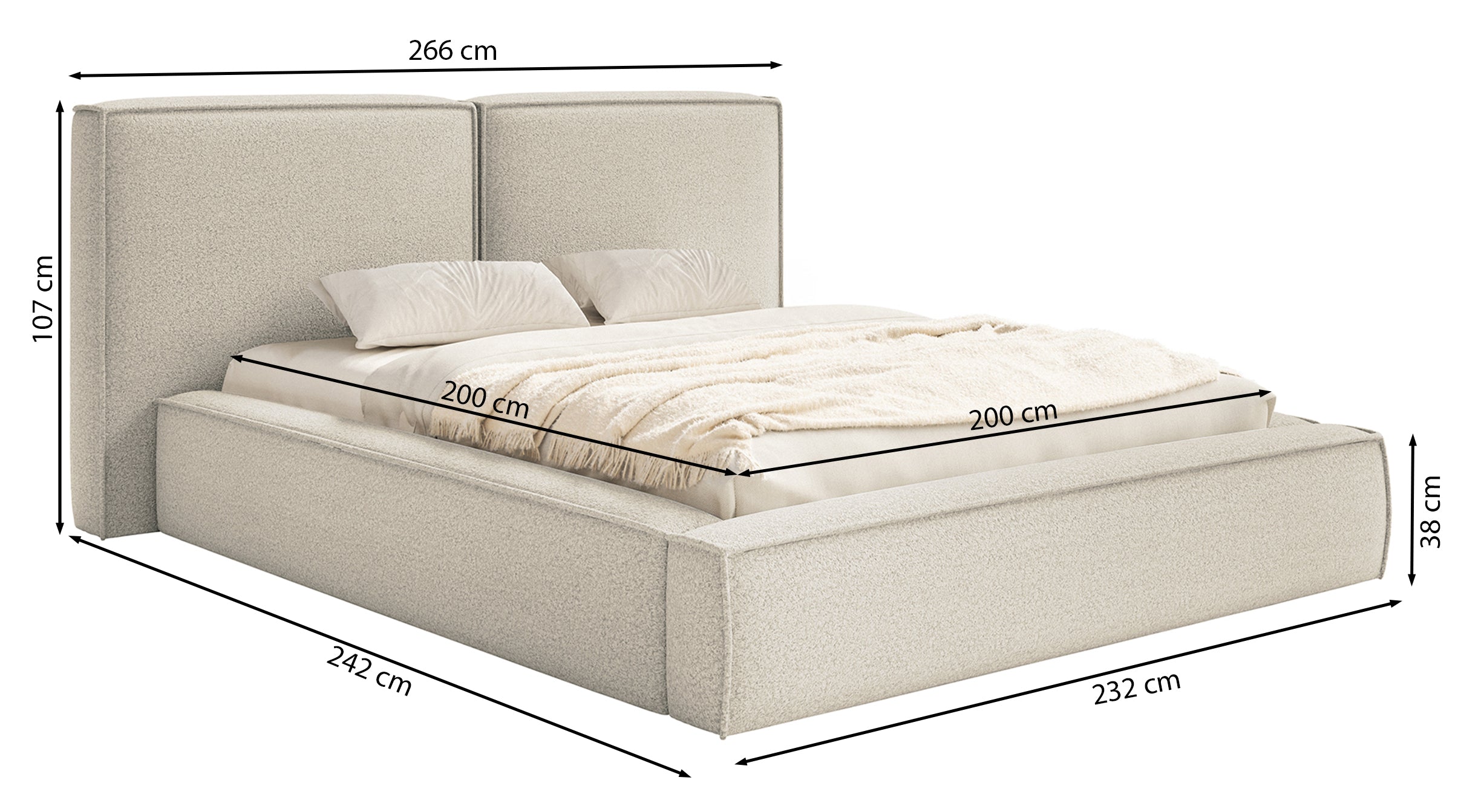selsey-tilves-gepolstertes-bett-200x200-cm-mit-stauraum-hellgrauer-boucl-metallr image 7