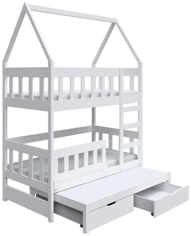 selsey-vistena-etagenbett-75x180-cm-hausform-f-r-3-personen-wei-mit-matratzen-un image 1