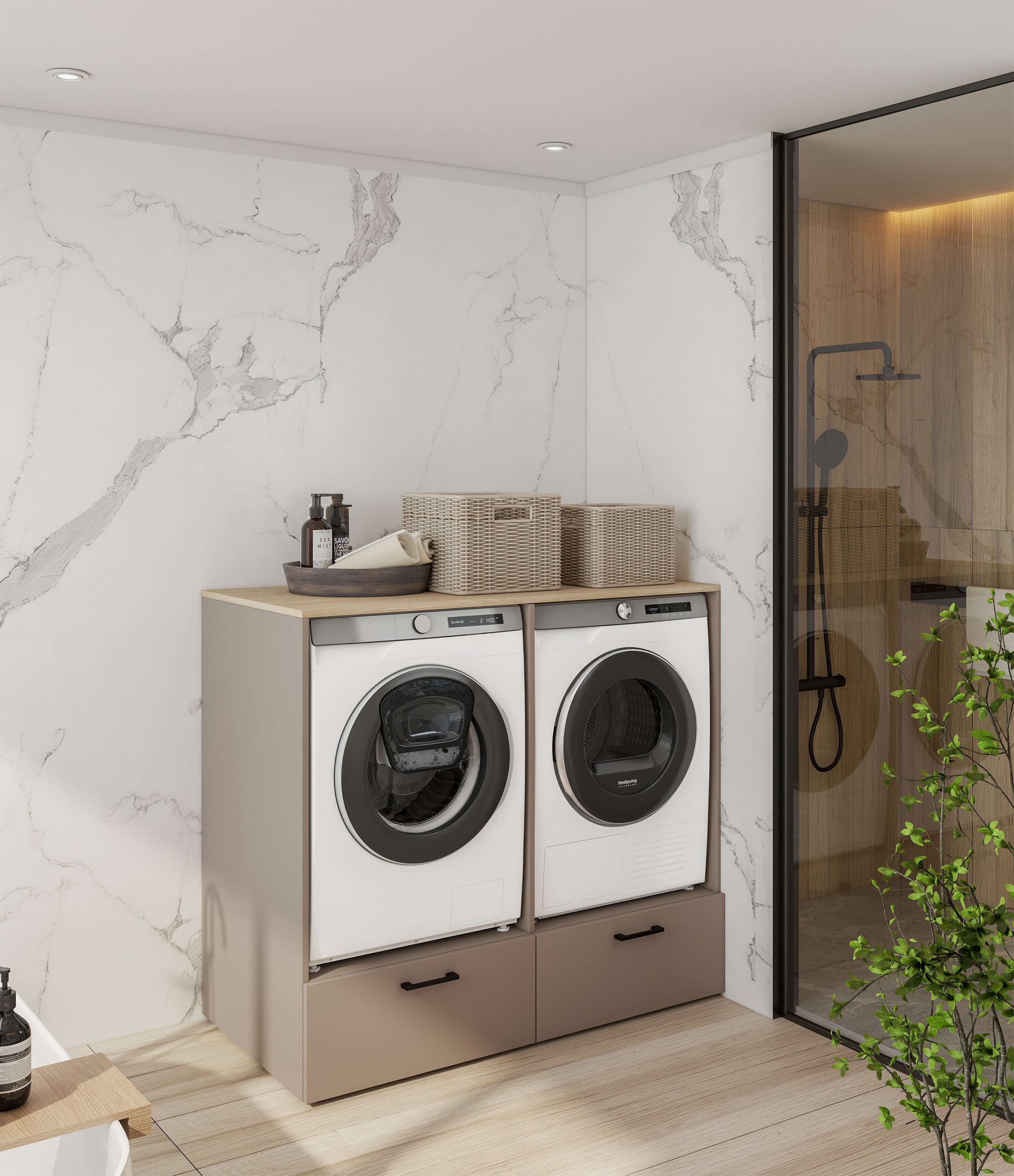 selsey-rosa-waschmaschinen-und-trocknerschrank-mit-zwei-schubladen-congo-ge-lte- image 2
