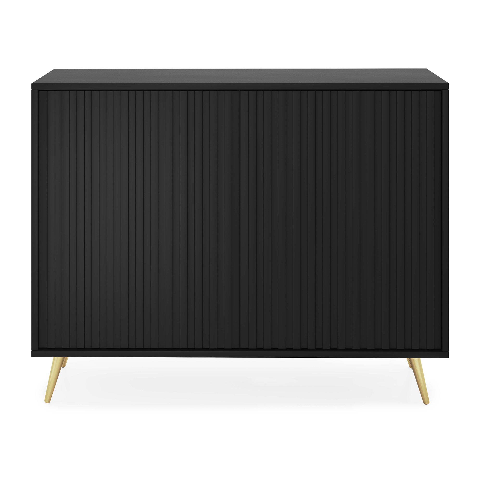 selsey-bello-kommode-mit-lamellenfront-104-cm-schwarz-mit-goldenen-beinen image 5