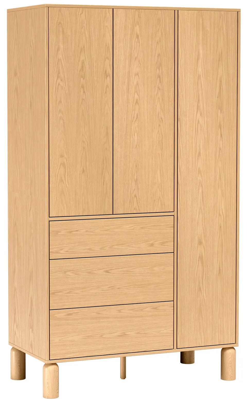 selsey-sanden-dreht-renschrank-110-cm-eiche-bookmatch-mit-3-schubladen image 1
