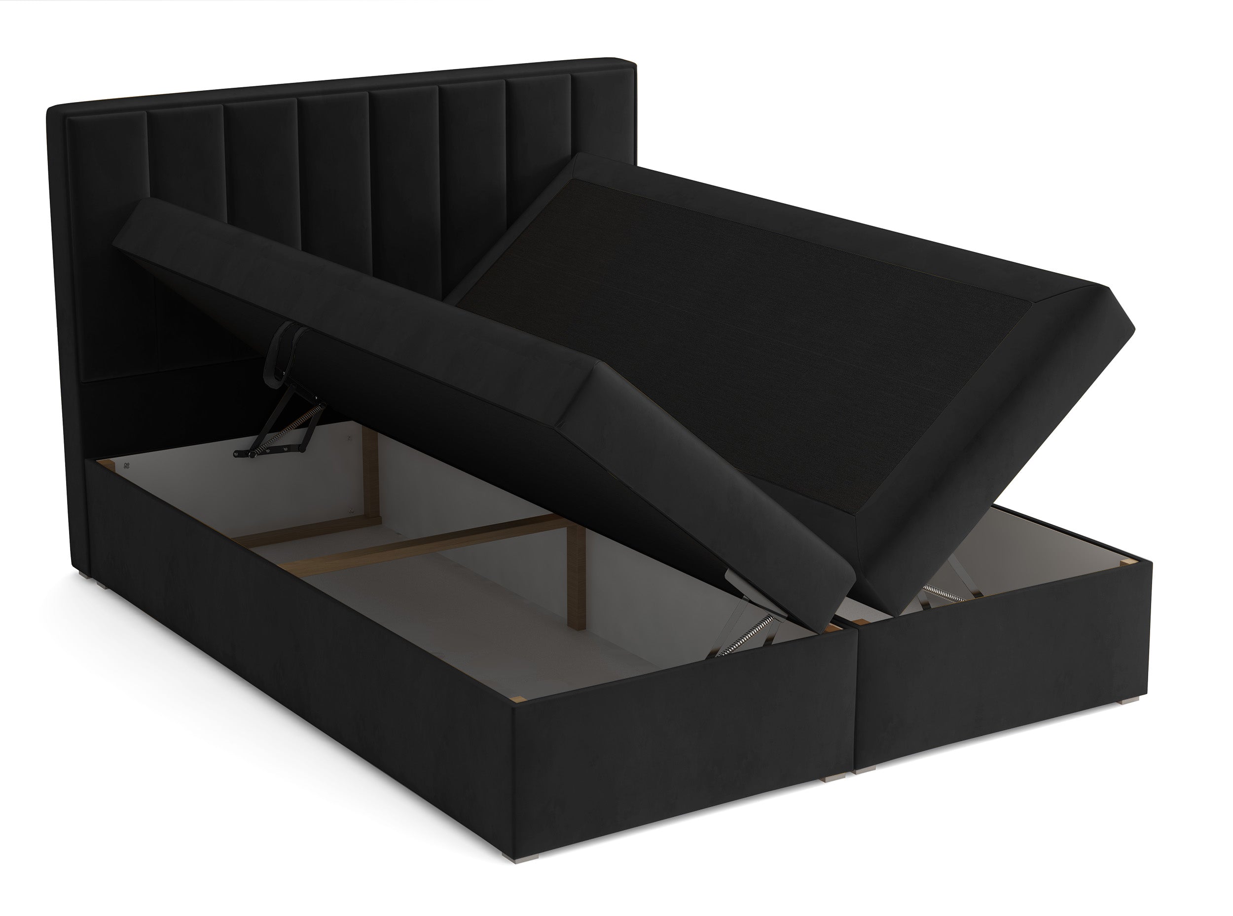 selsey-rinus-kontinentales-bett-180x200-cm-mit-stauraum-und-topper-schwarzer-sam image 3