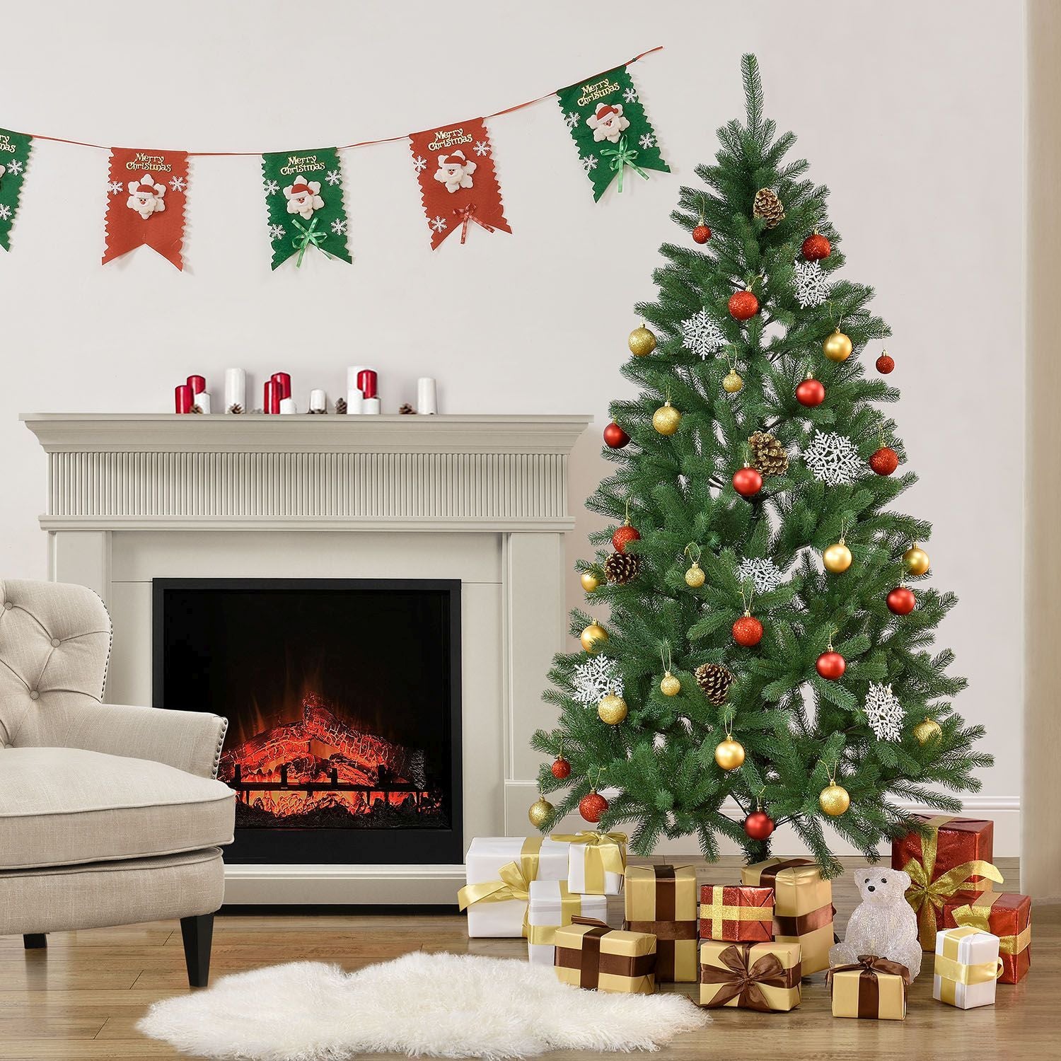 juskys-k-nstlicher-weihnachtsbaum-talvi-140-cm-mit-metallst-nder image 2