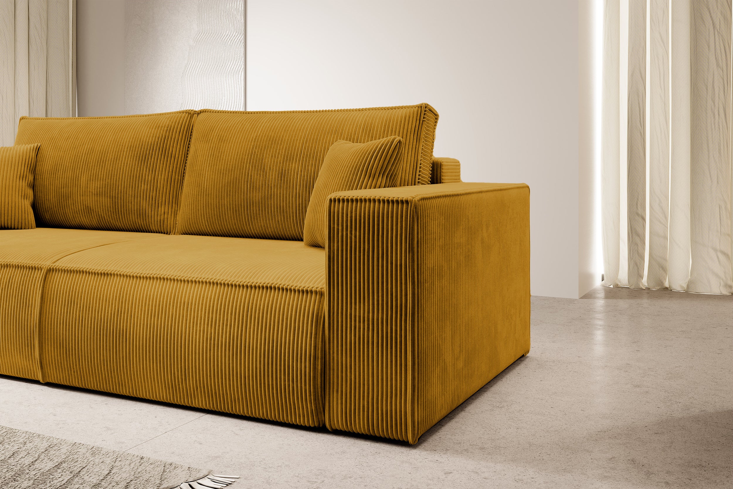 selsey-farese-3-sitzer-schlafsofa-senfgelber-cord-mit-stauraum image 3