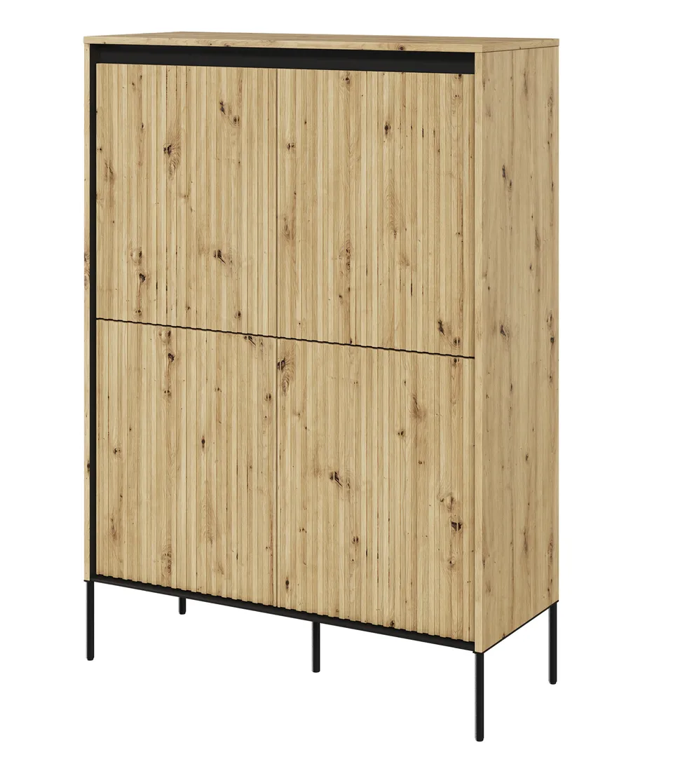selsey-trend-hohe-kommode-98-cm-4-t-rig-mit-led-artisan-eiche image 1