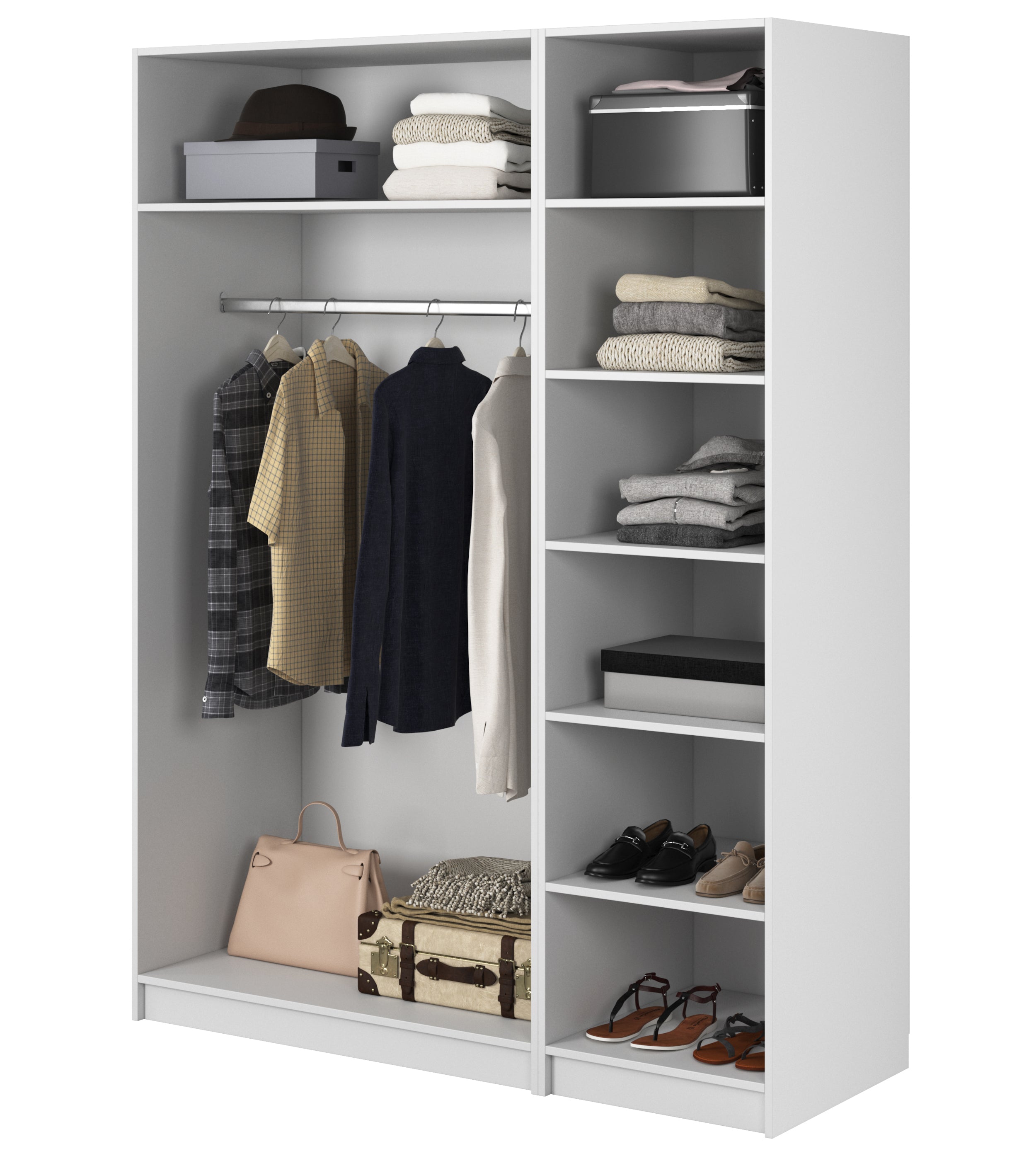selsey-kaspe-garderobe-mit-stange-und-regalen-150-cm-wei image 1