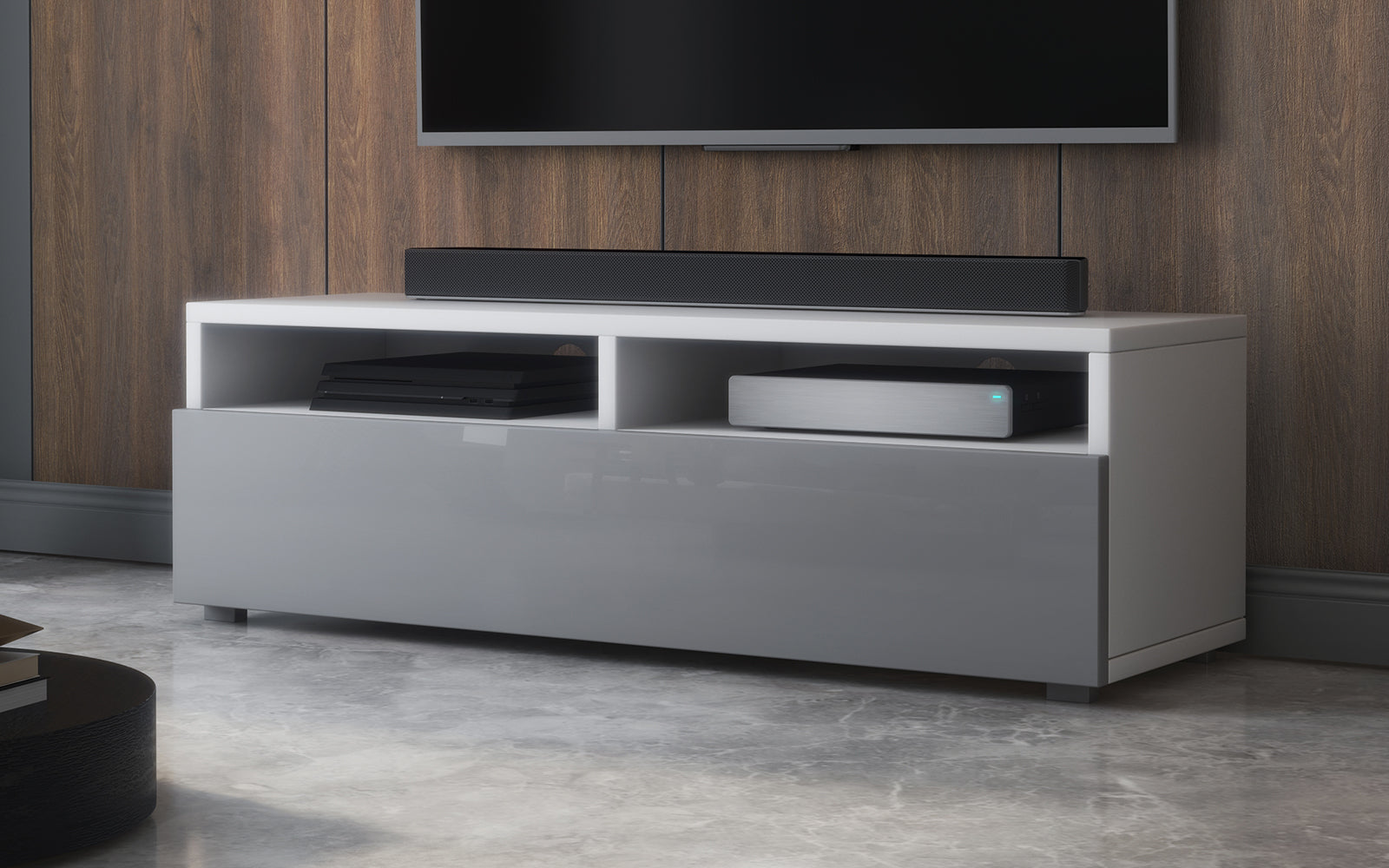 selsey-rednaw-tv-schrank-100-cm-mit-schublade-wei-matt-grau-gl-nzend image 5