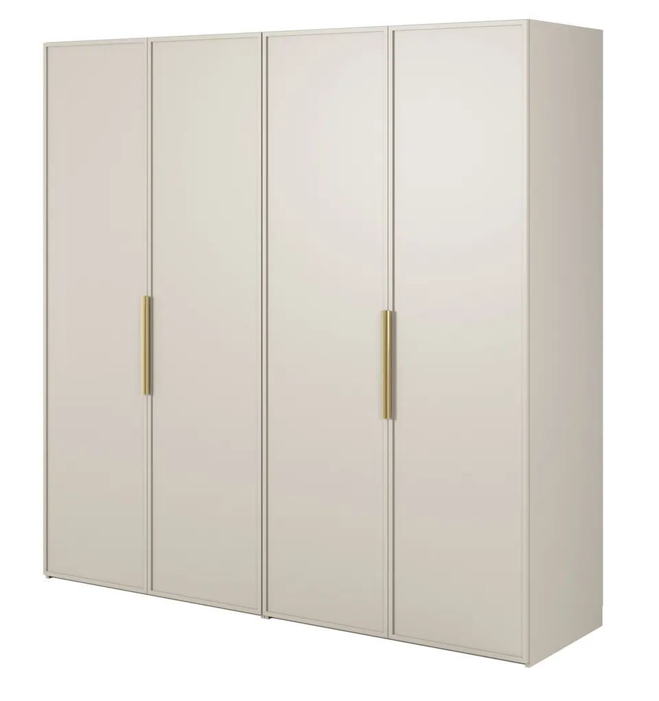 selsey-frame-viert-riger-kleiderschrank-200-cm-grau-beige-mit-kleiderstange-und- image 1