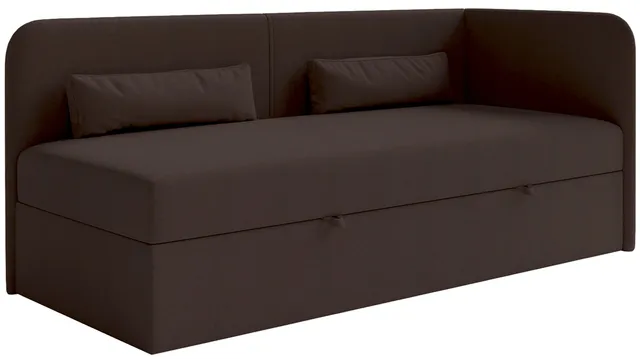 selsey-calmmo-jugendbett-90x200-cm-rechts-mit-stauraum-dunkelbrauner-chenille image 1