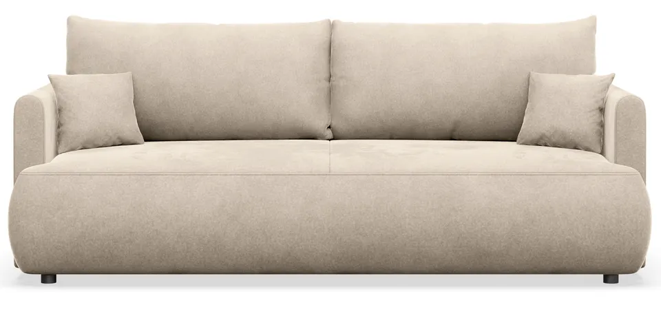 selsey-ovo-mini-drei-sitzer-schlafsofa-mit-stauraum-hellbeiger-samt image 1