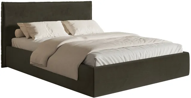 selsey-polsterbett-softie-slim-180x200-cm-bett-dunkelgr-n-wasserabweisender-samt image 1
