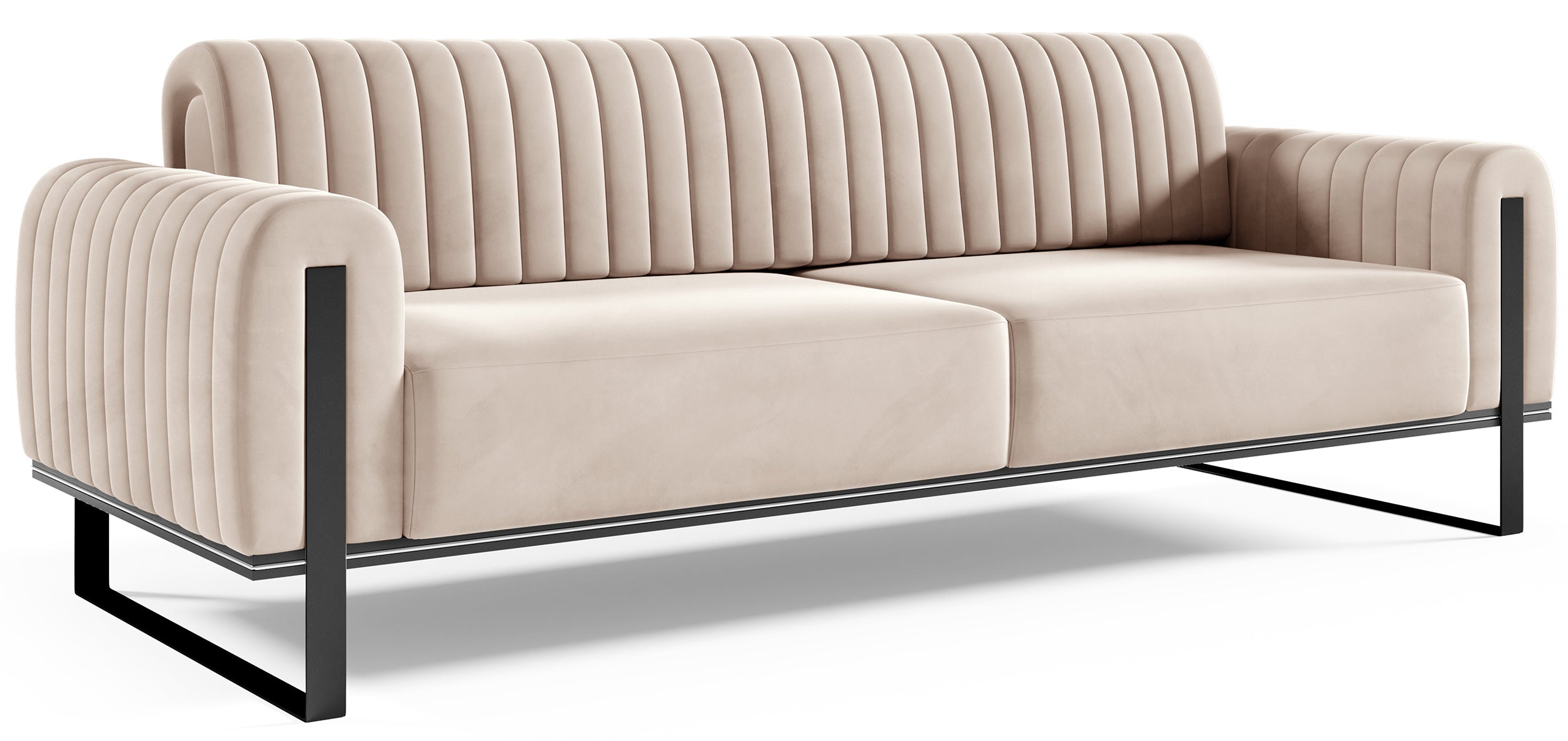 selsey-parissa-dreisitziges-sofa-hellbeiger-samt-schwarze-beine image 4